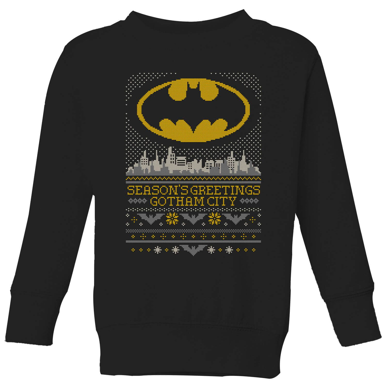 DC Seasons Greetings From Gotham Kids' Christmas Sweatshirt - Black - 3-4 Years - Black
