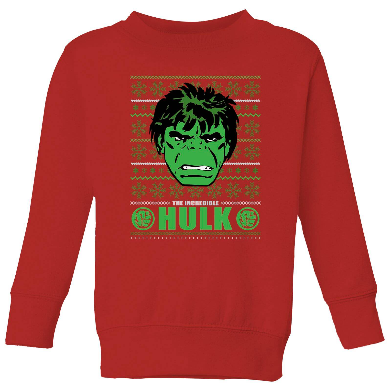 

Marvel Hulk Face Maglione Natalizio Bambino - Rosso - 9-10 Anni