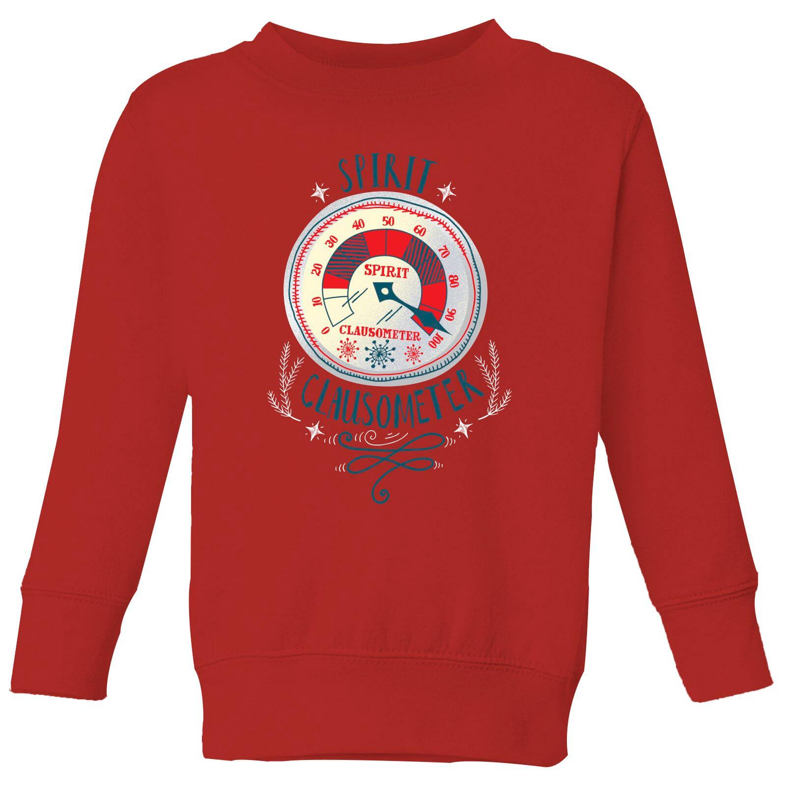 Elf Clausometer Kids' Christmas Sweatshirt - Red - 3-4 Years