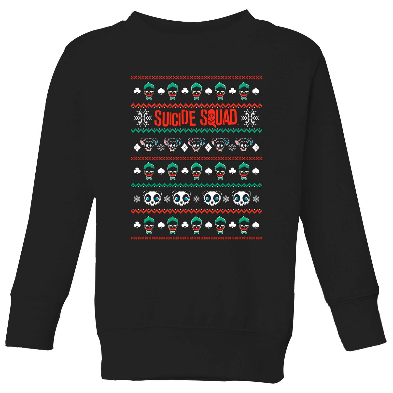 DC Suicide Squad Knit Pattern Kids' Christmas Sweatshirt - Black - 3-4 Years - Black