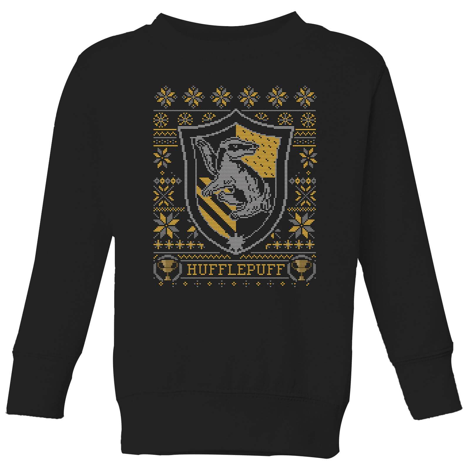 Harry Potter Hufflepuff Crest Kids' Christmas Sweatshirt - Black - 9-10 Years