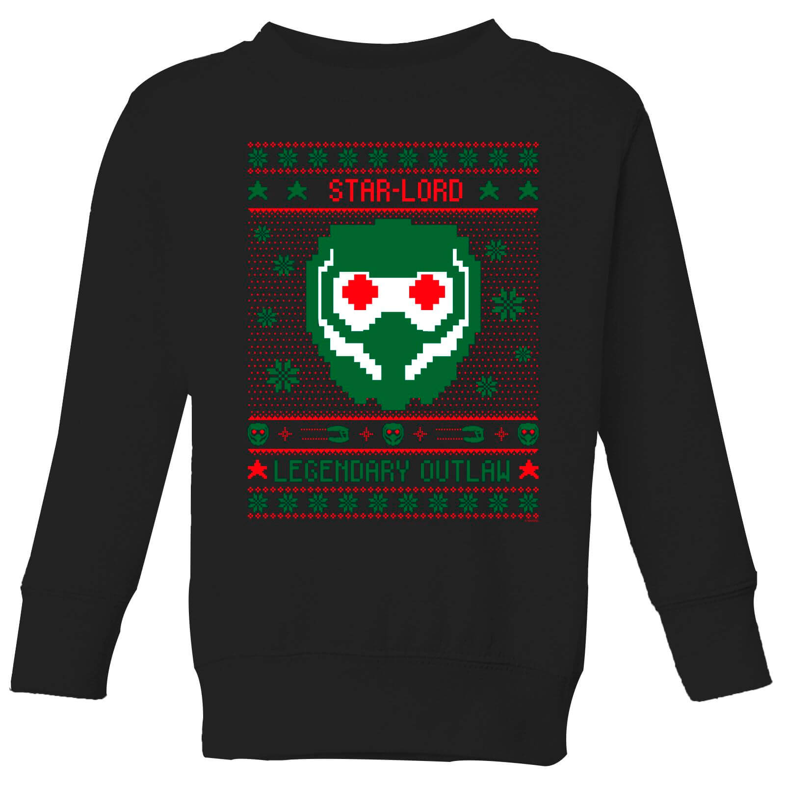 Guardians Of The Galaxy Star-Lord Pattern Kids' Christmas Sweatshirt - Black - 3-4 Years - Black