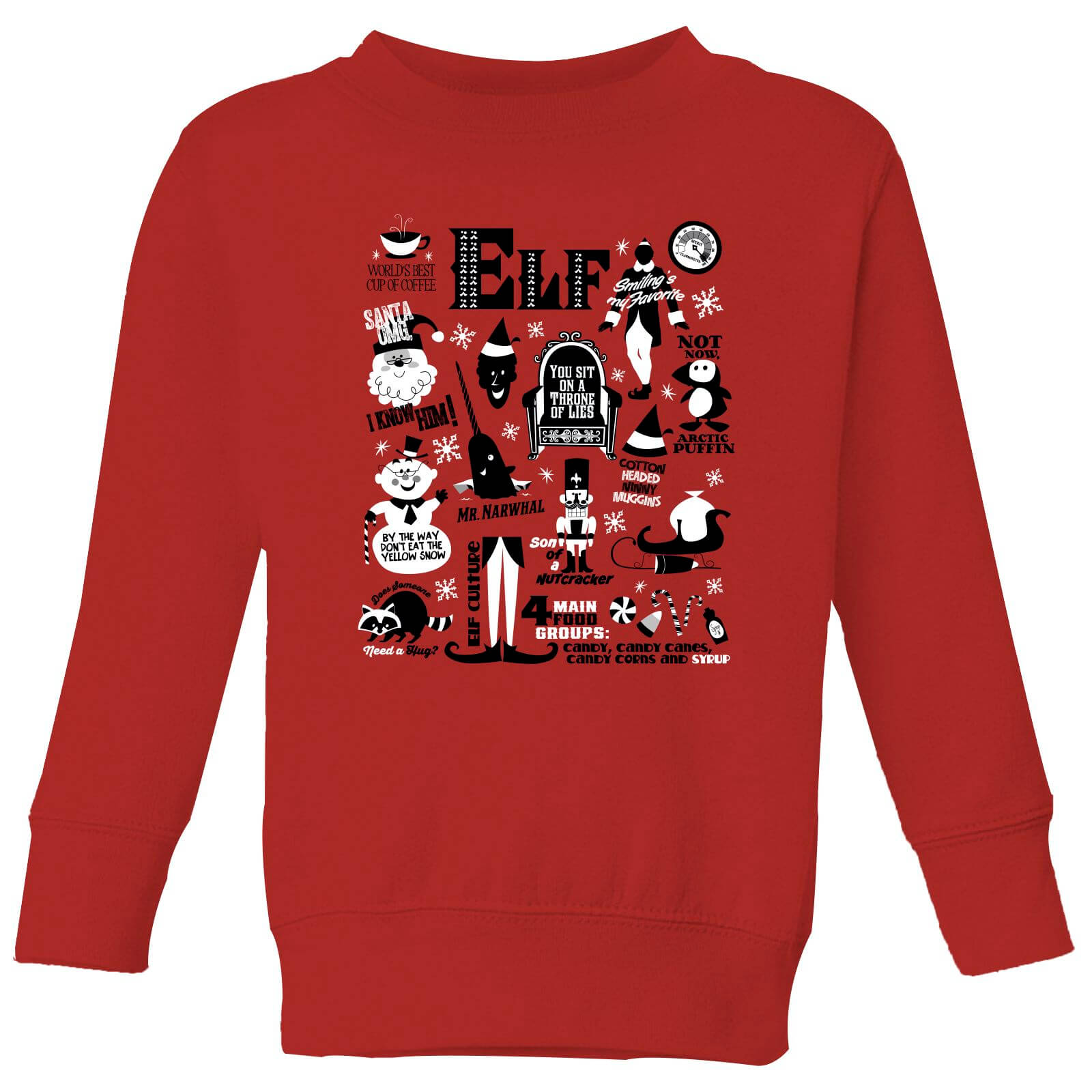 Elf Kids' Christmas Sweatshirt - Red - 3-4 Years