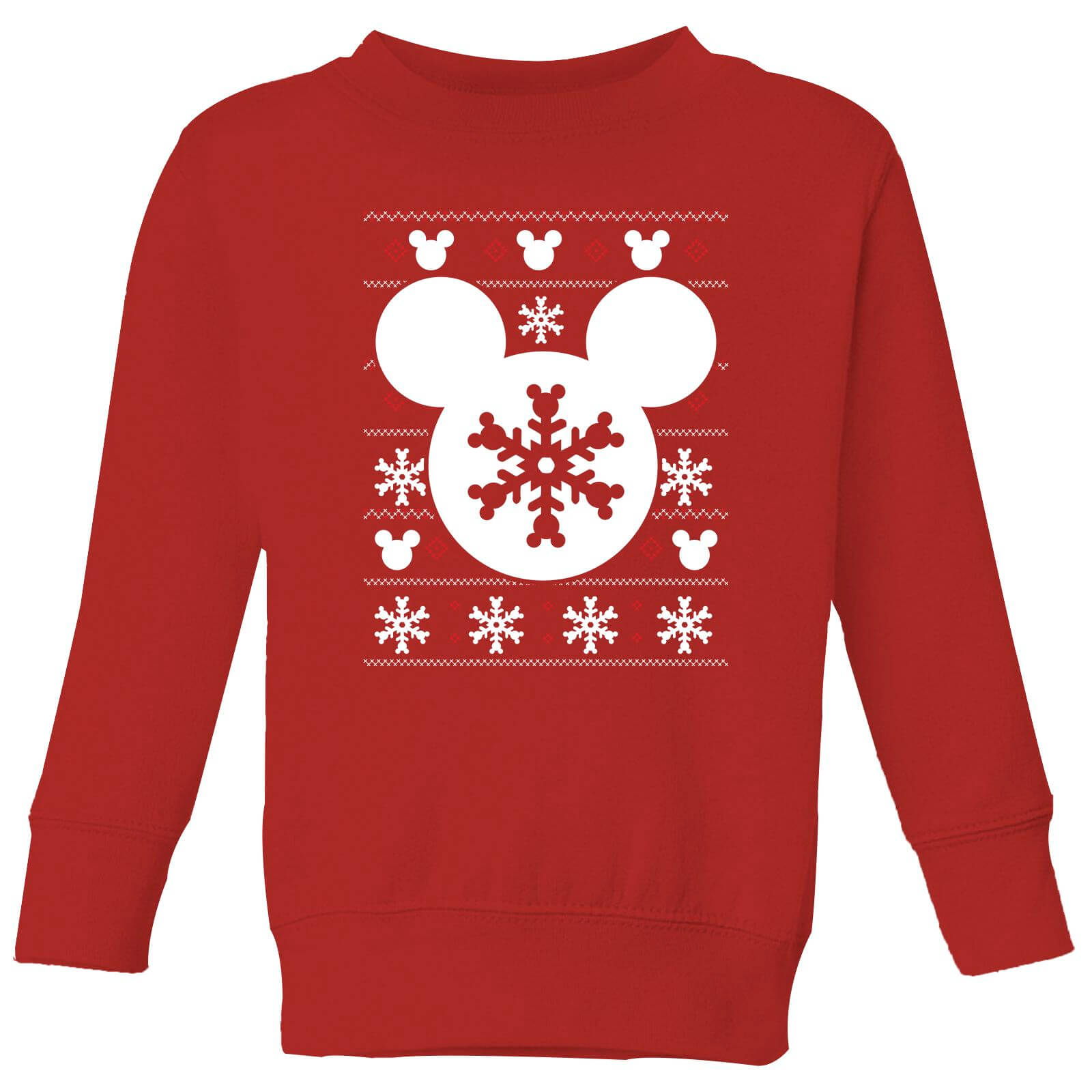 Disney Snowflake Silhouette Kids' Christmas Sweatshirt - Red - 3-4 Years