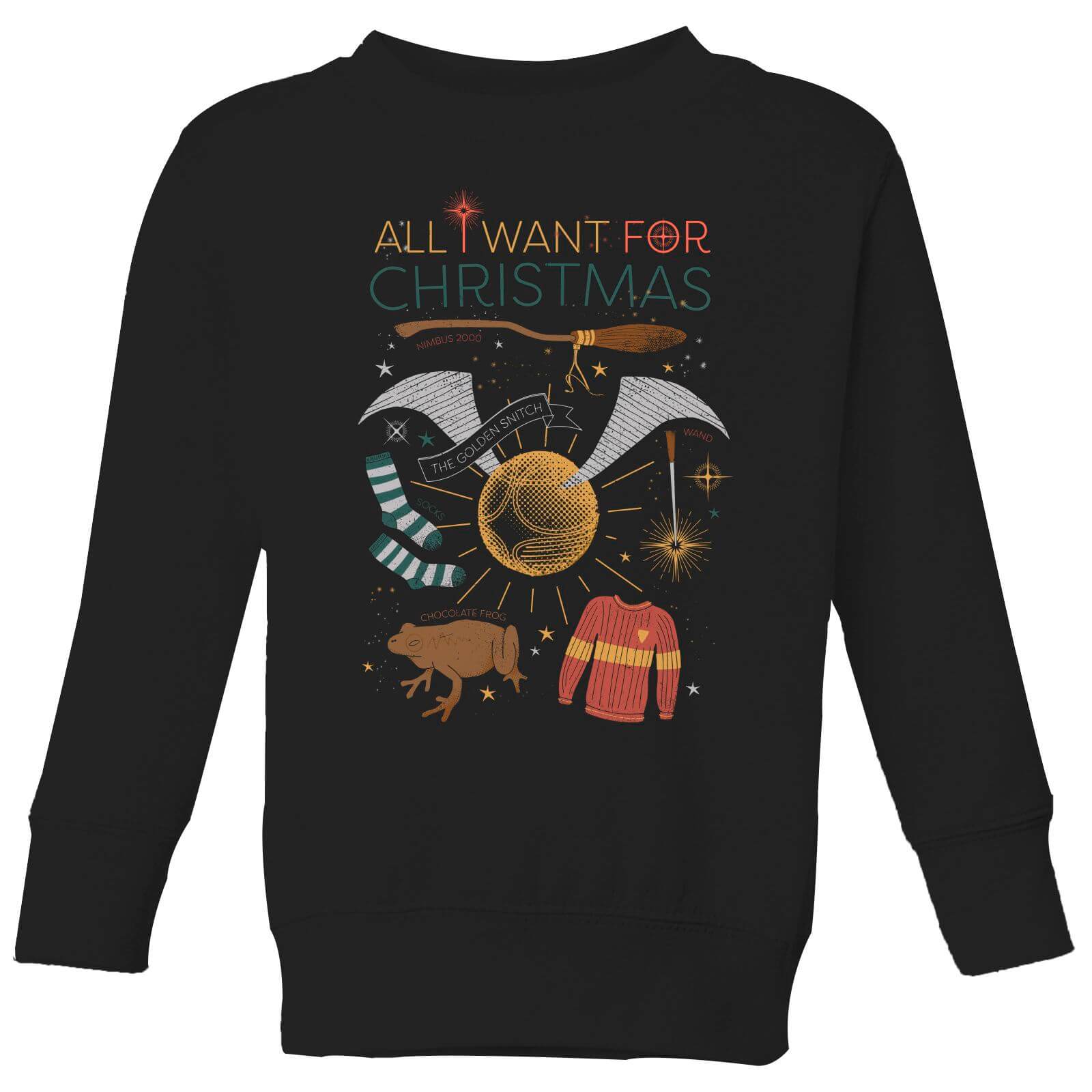 Harry Potter All I Want Kids' Christmas Sweatshirt - Black - 5-6 Years