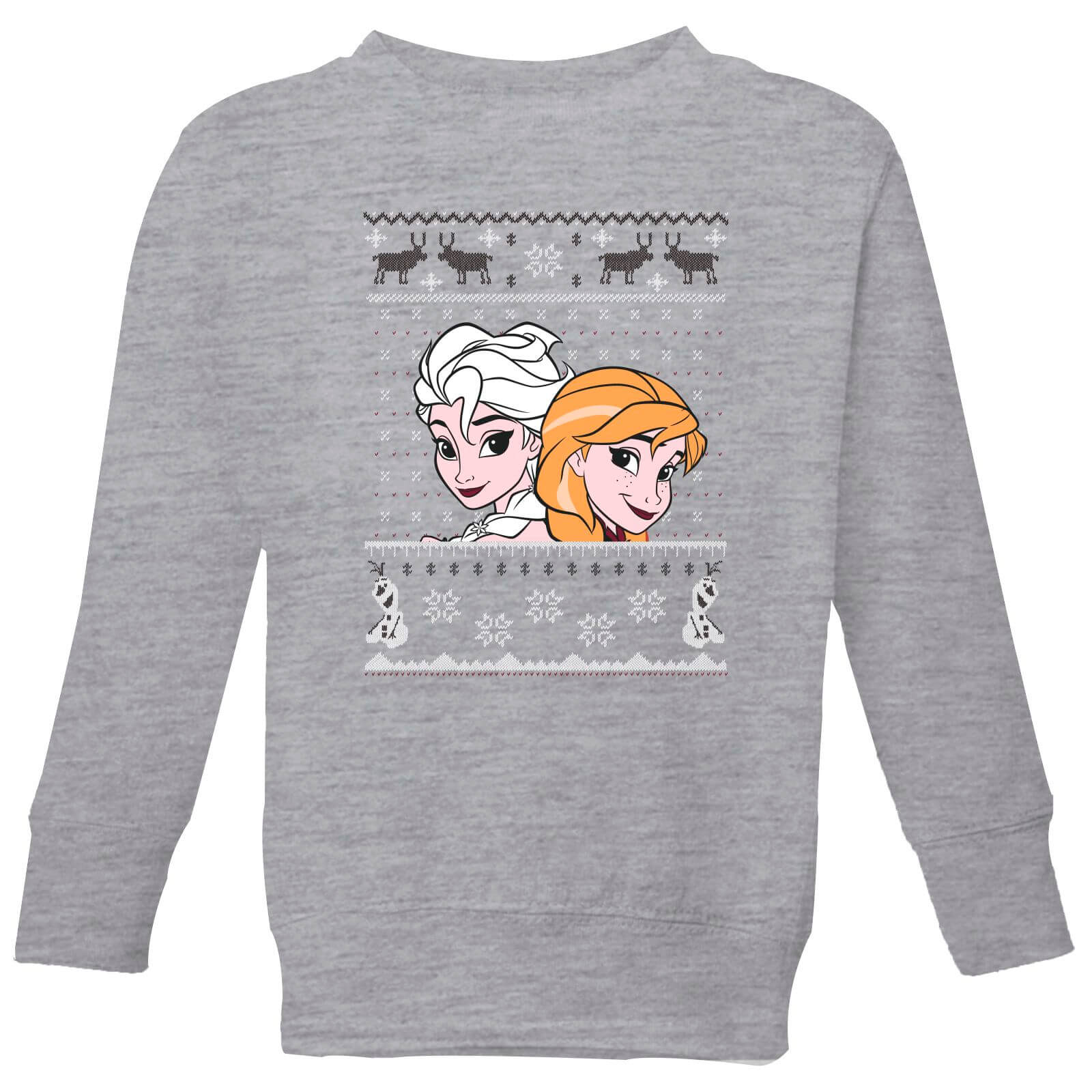 Disney Frozen Elsa and Anna Kids' Christmas Sweatshirt - Grey - 3-4 Years - Grey
