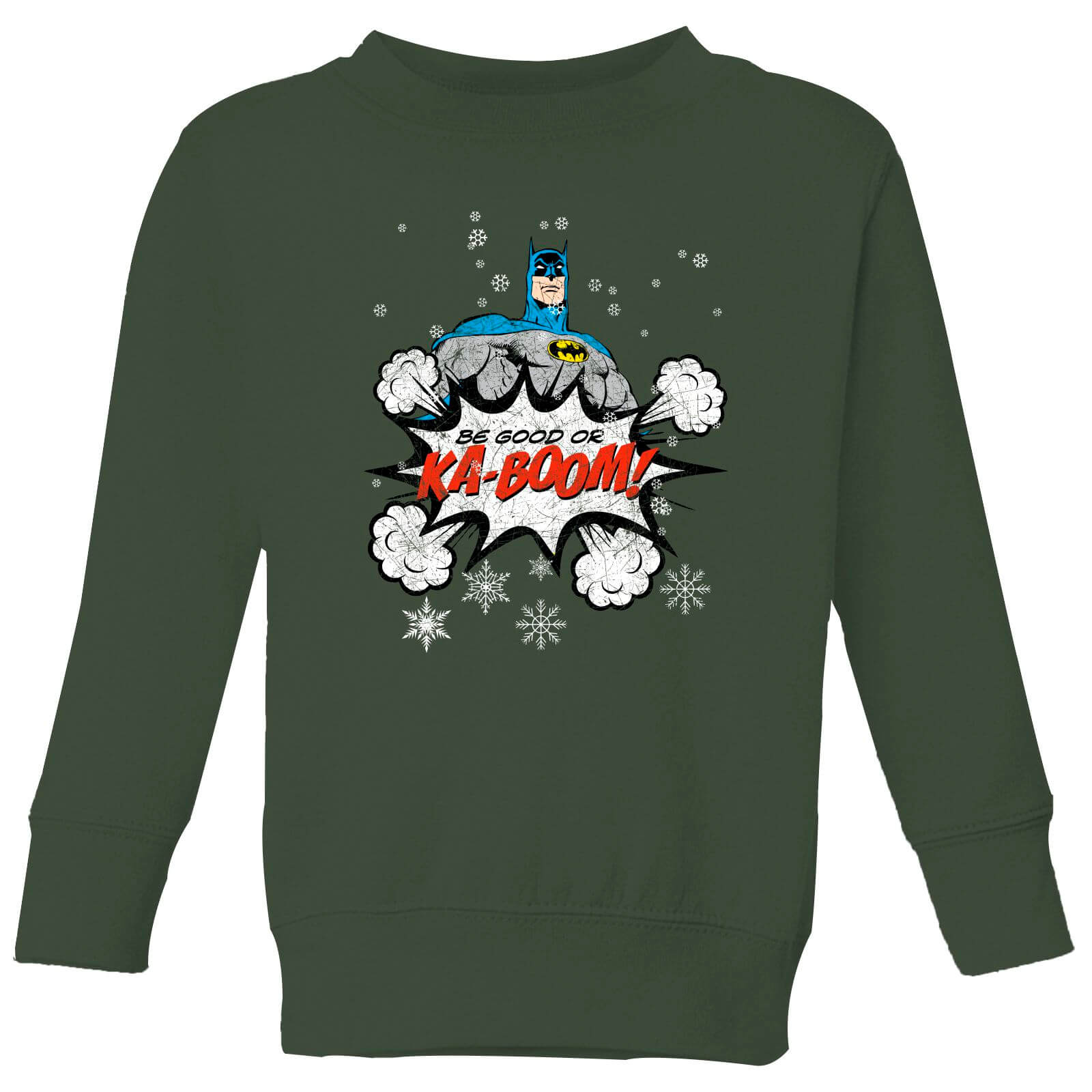 DC Batman Be Good Kids' Christmas Sweatshirt - Forest Green - 3-4 Years - Forest Green
