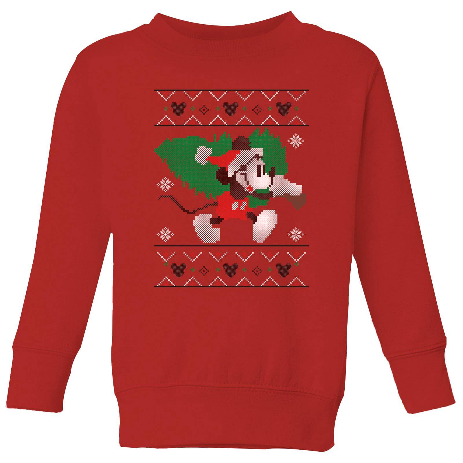 Disney Tree Mickey Kids' Christmas Sweatshirt - Red - 3-4 Years