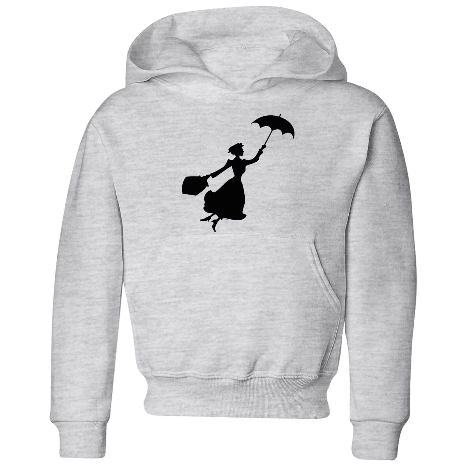 Mary Poppins Flying Silhouette Kids' Christmas Hoodie - Grey - 3-4 Years - Grey
