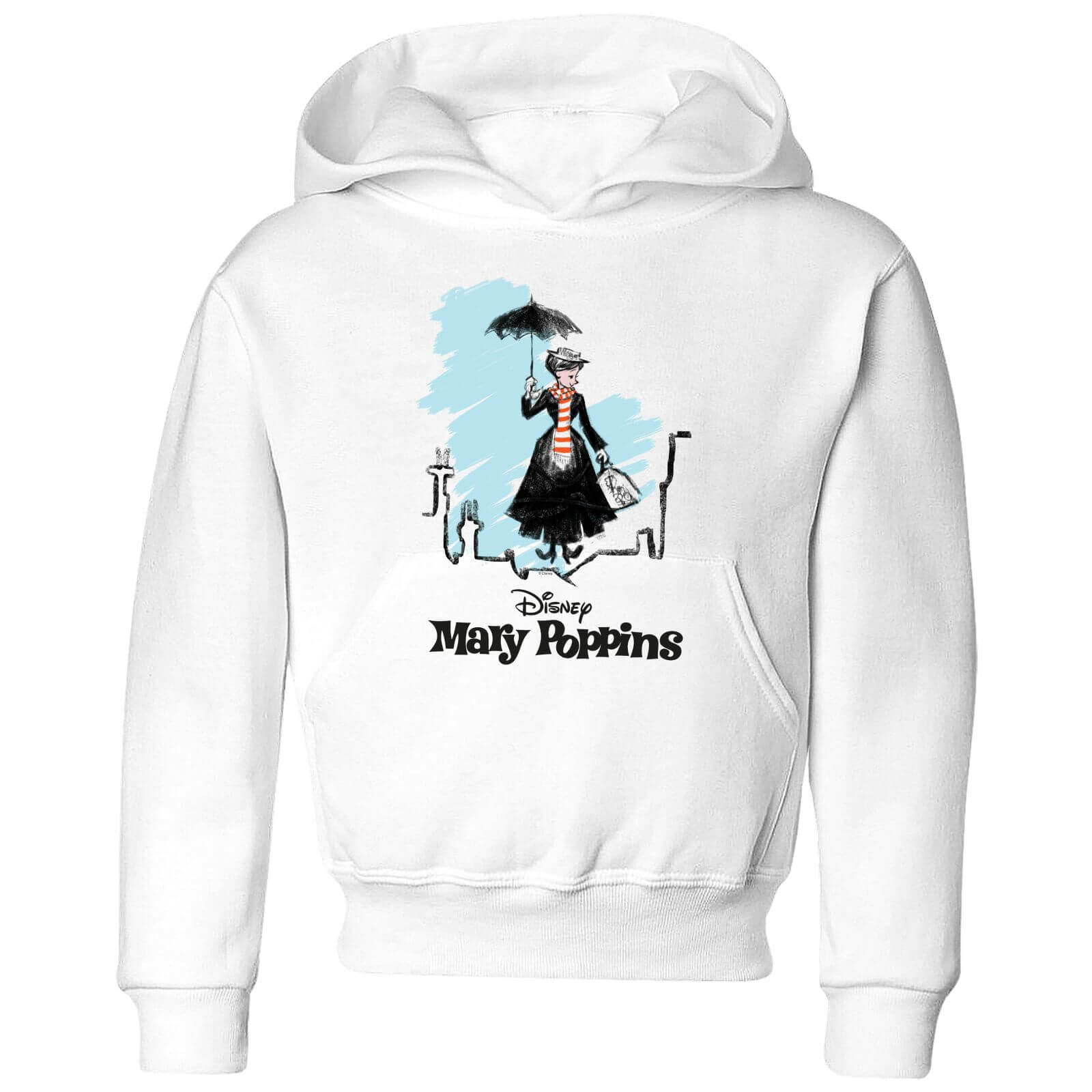 Mary Poppins Rooftop Landing Kids' Christmas Hoodie - White - 3-4 Years - White