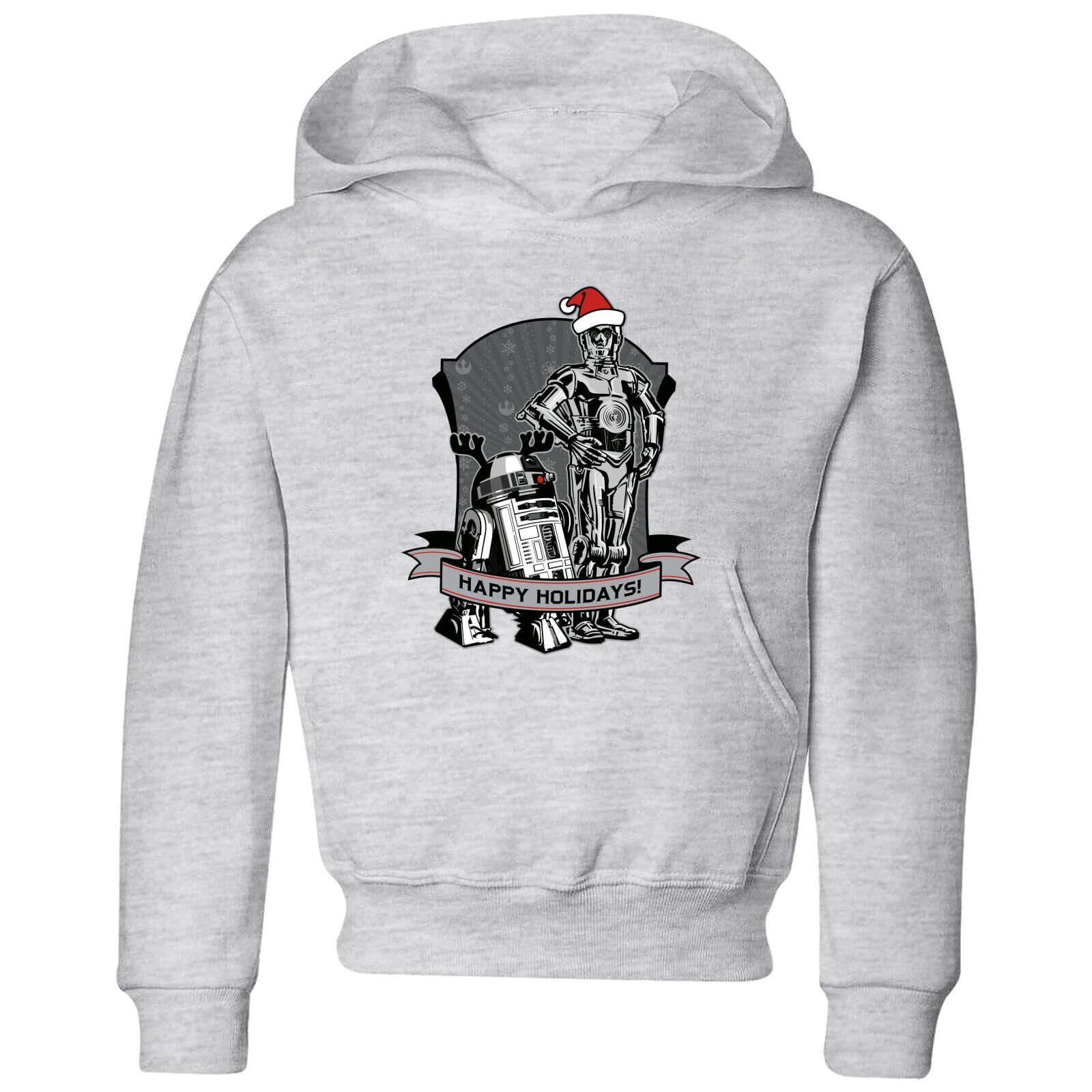 Star Wars Happy Holidays Droids Kids' Christmas Hoodie - Grey - 3-4 ans