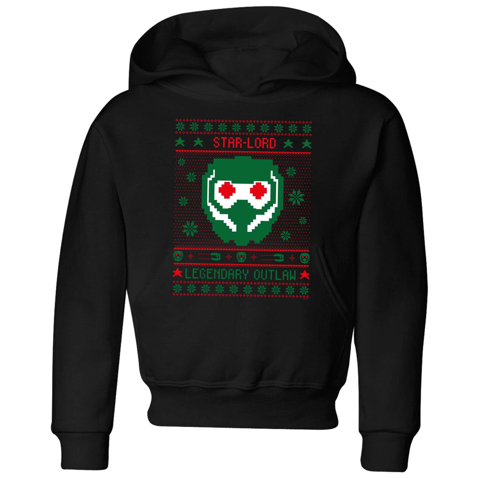 Guardians Of The Galaxy Star-Lord Pattern Kids' Christmas Hoodie - Black - 5-6 Years - Black