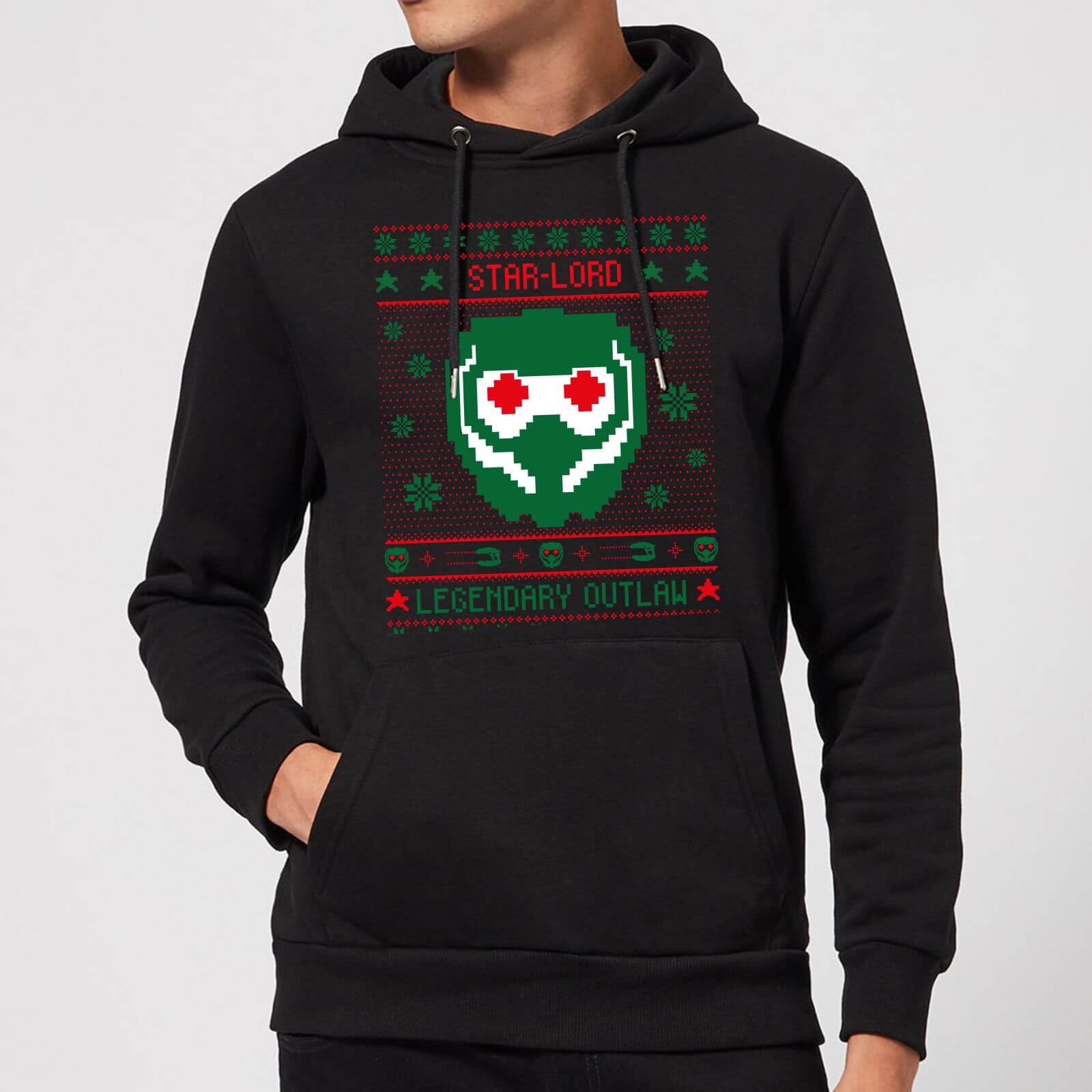 Guardians Of The Galaxy Star-Lord Pattern Christmas Hoodie - Black - L - Black