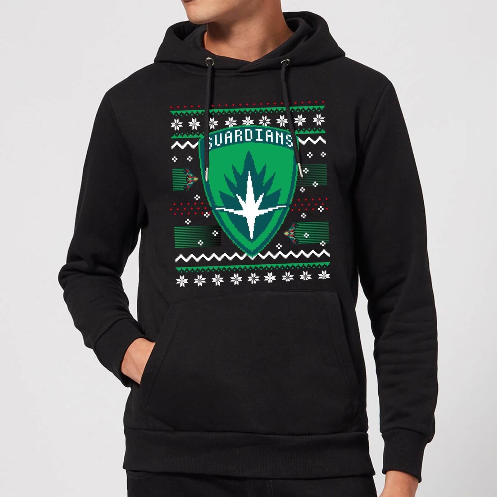 Guardians Of The Galaxy Badge Pattern Christmas Christmas Hoodie - Black - L