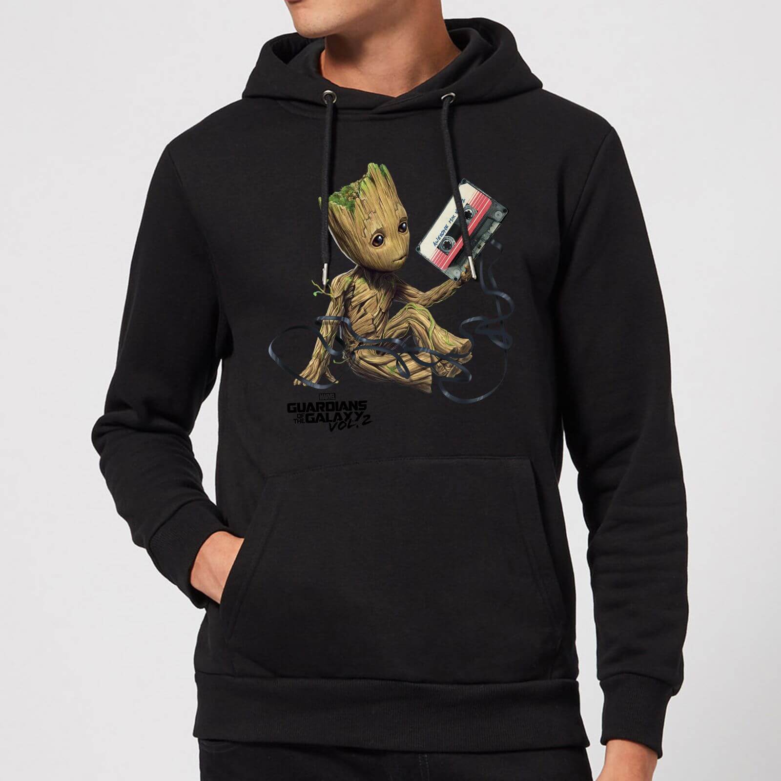 Guardians Of The Galaxy Groot Tape Christmas Hoodie - Black - L
