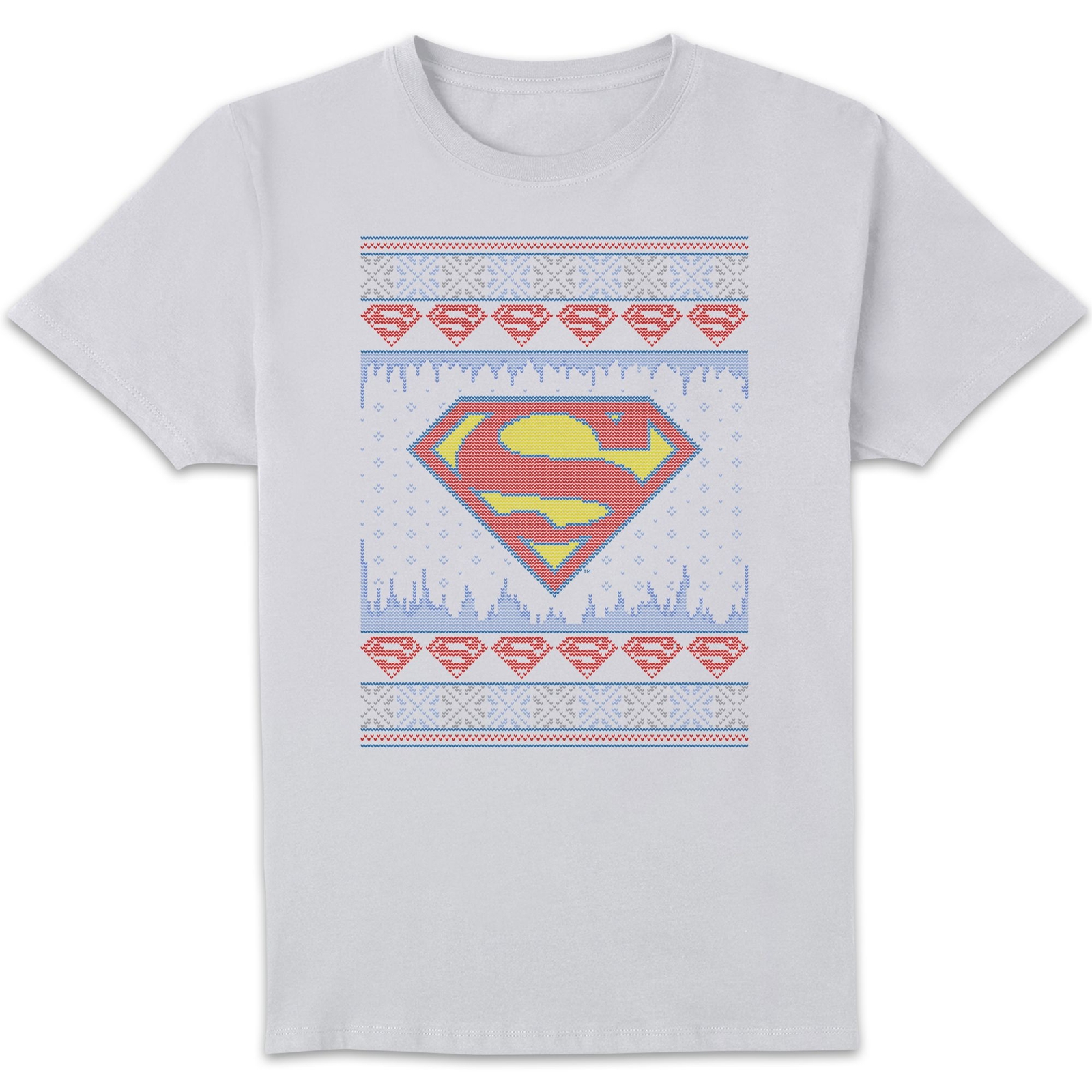 DC Supergirl Knit Men's Christmas T-Shirt - White - XXL