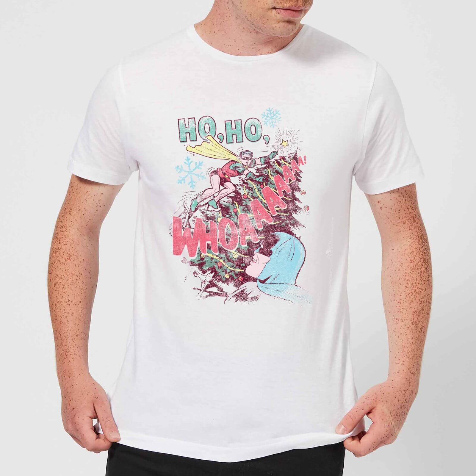 DC Ho Ho Whoaaaaaaa Men's Christmas T-Shirt - White - S - White