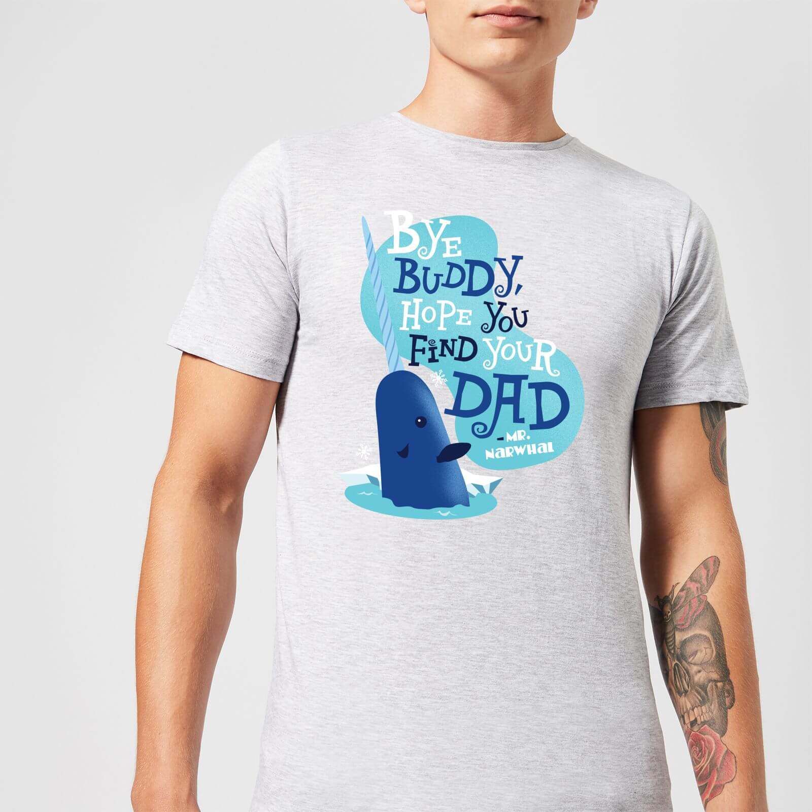 Elf Bye Buddy Men's Christmas T-Shirt - Grey - S