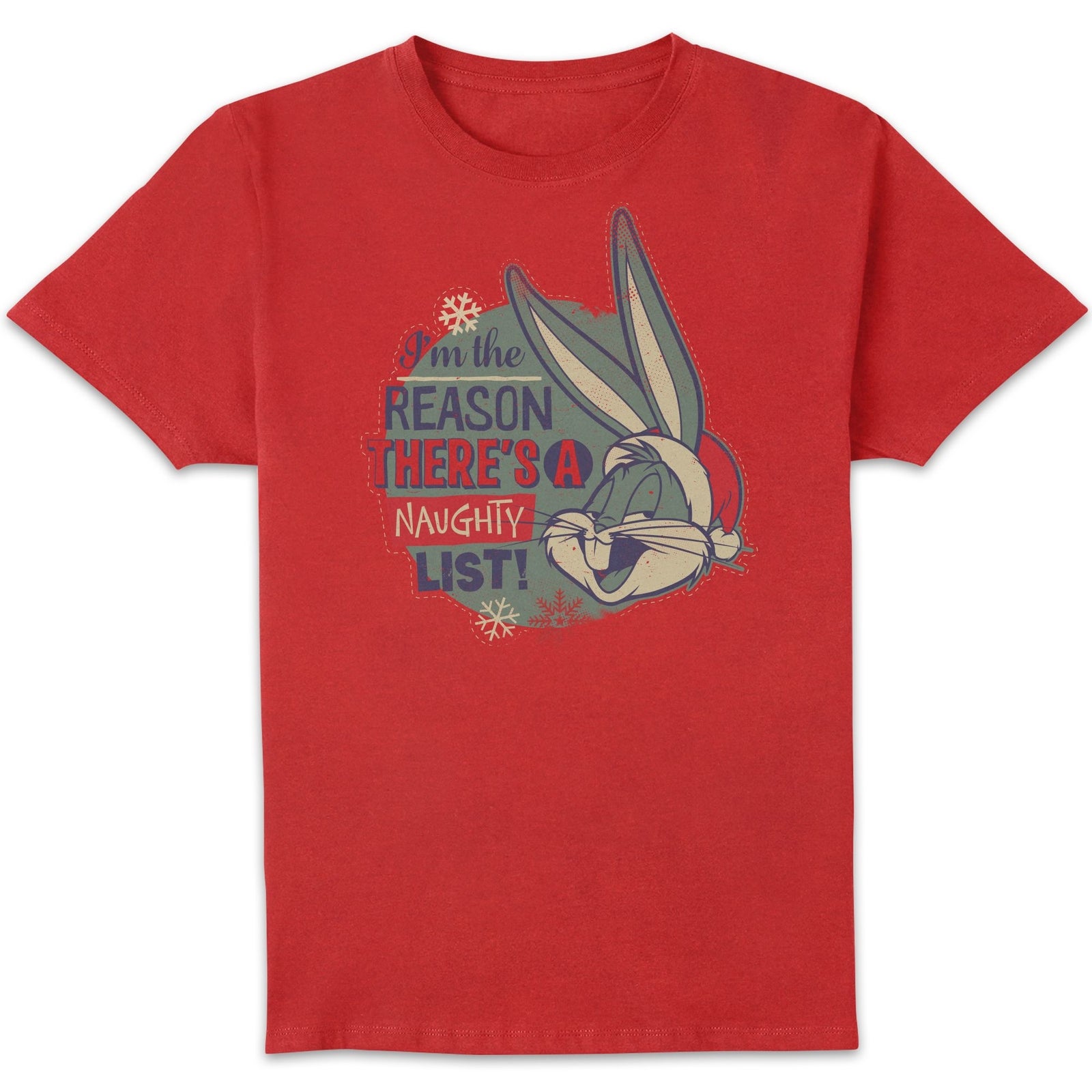 Looney Tunes I'm The Reason There Is A Naughty List Men's Christmas T-Shirt - Red - S
