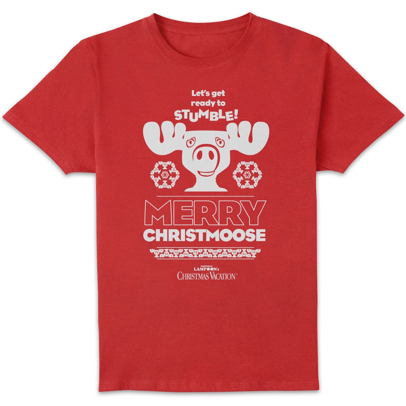 National Lampoon Merry Christmoose Men's Christmas T-Shirt - Red - S