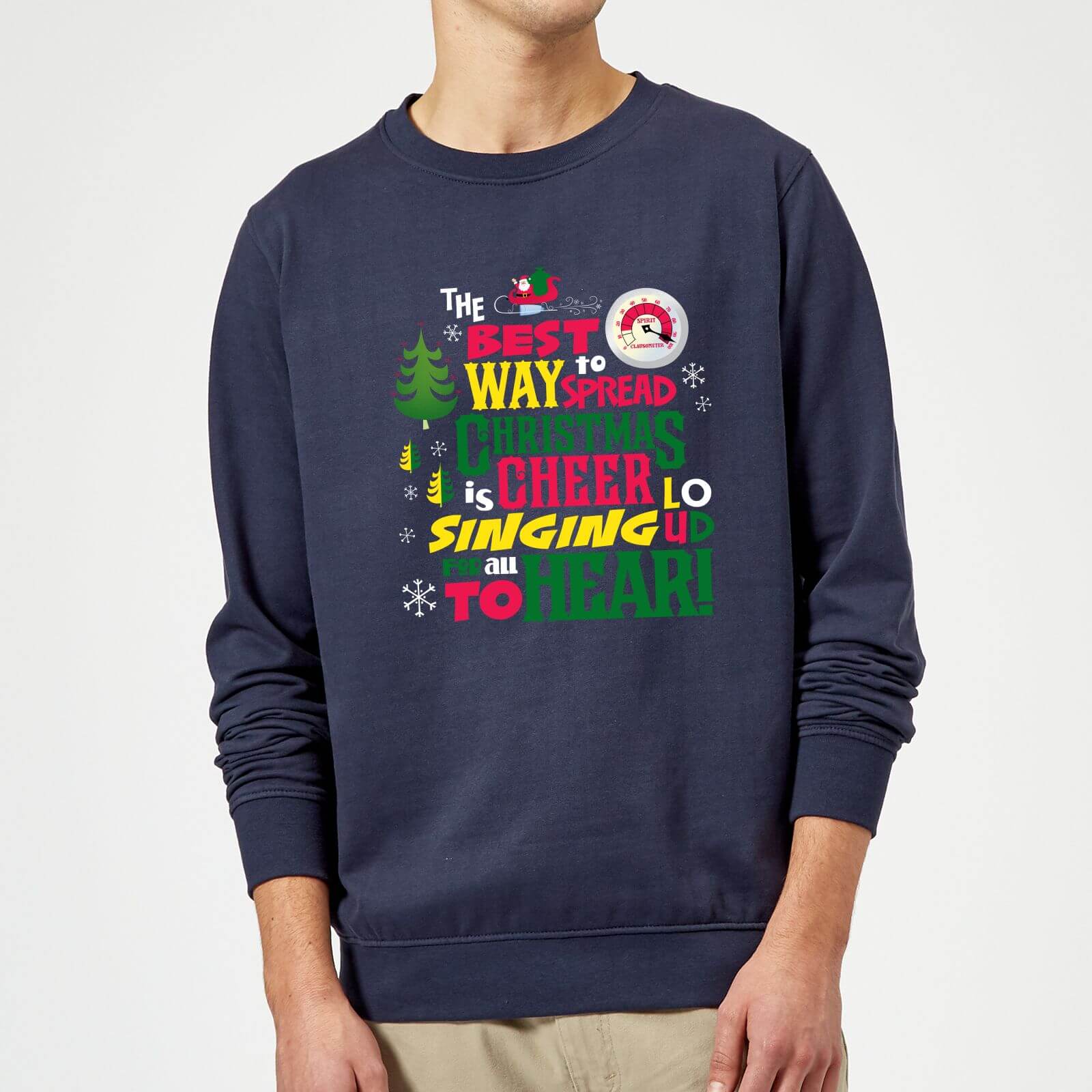 Elf Christmas Cheer Christmas Sweatshirt - Navy - S