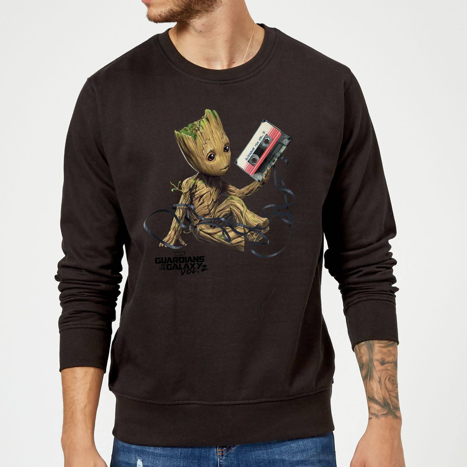 Guardians Of The Galaxy Groot Tape Christmas Sweatshirt - Black - S - Black