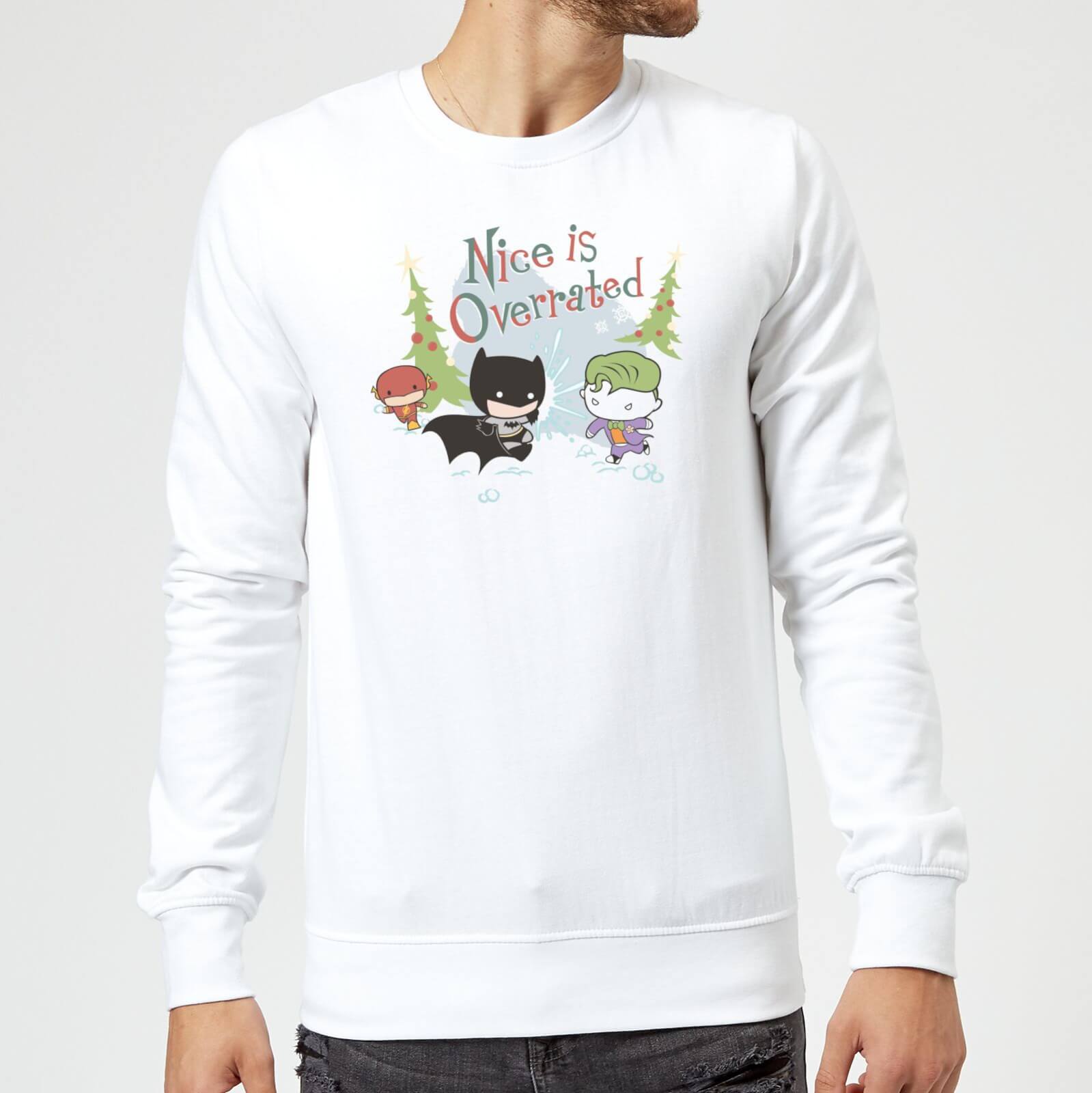 DC Nice Is Overrated Christmas Jumper - White - S