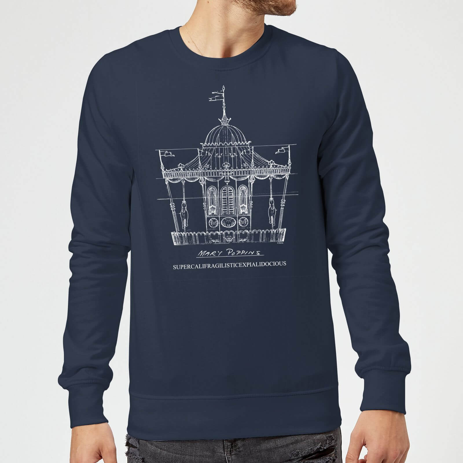 

Mary Poppins Carousel Sketch Christmas Sweatshirt - Navy - 5XL