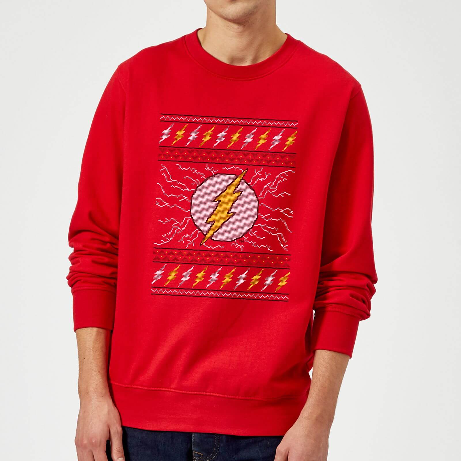DC Flash Knit Christmas Jumper - Red - M