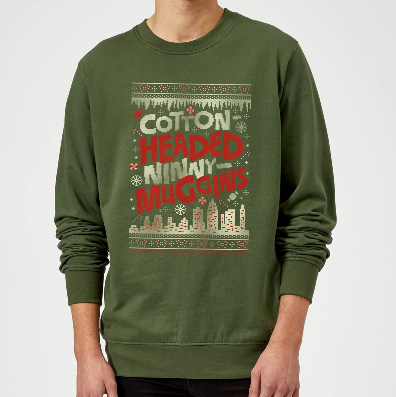 Elf Cotton-Headed-Ninny-Muggins Knit Weihnachtspullover - Dunkelgrün - M - Forest Green