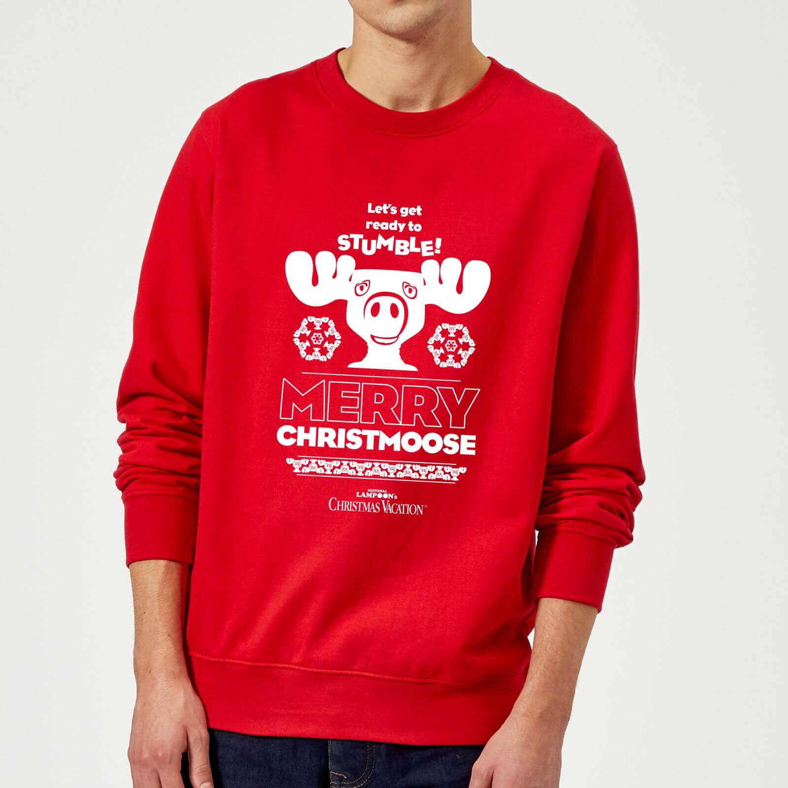 National Lampoon Merry Christmoose Christmas Jumper - Red - S