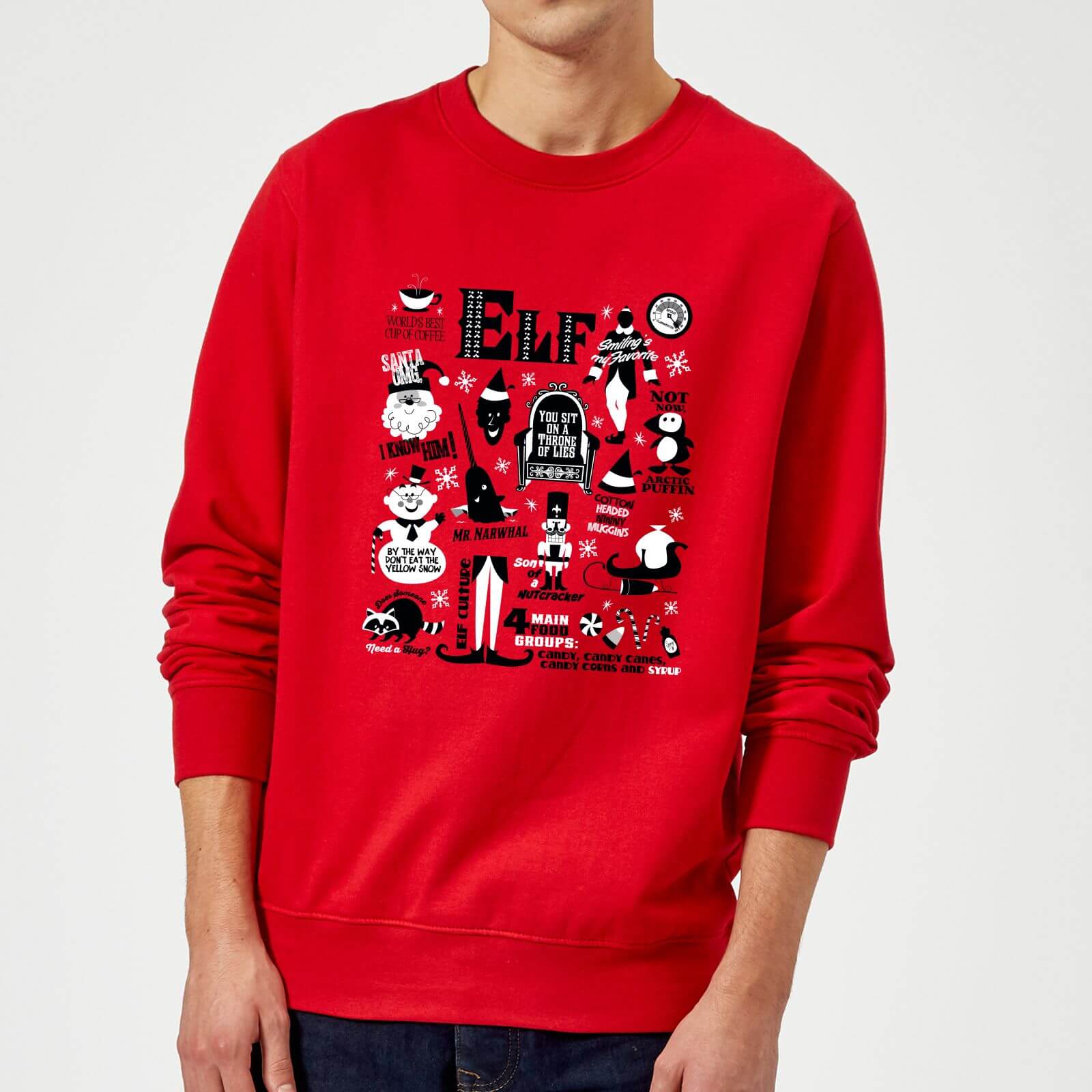 Elf Christmas Sweatshirt - Red - M