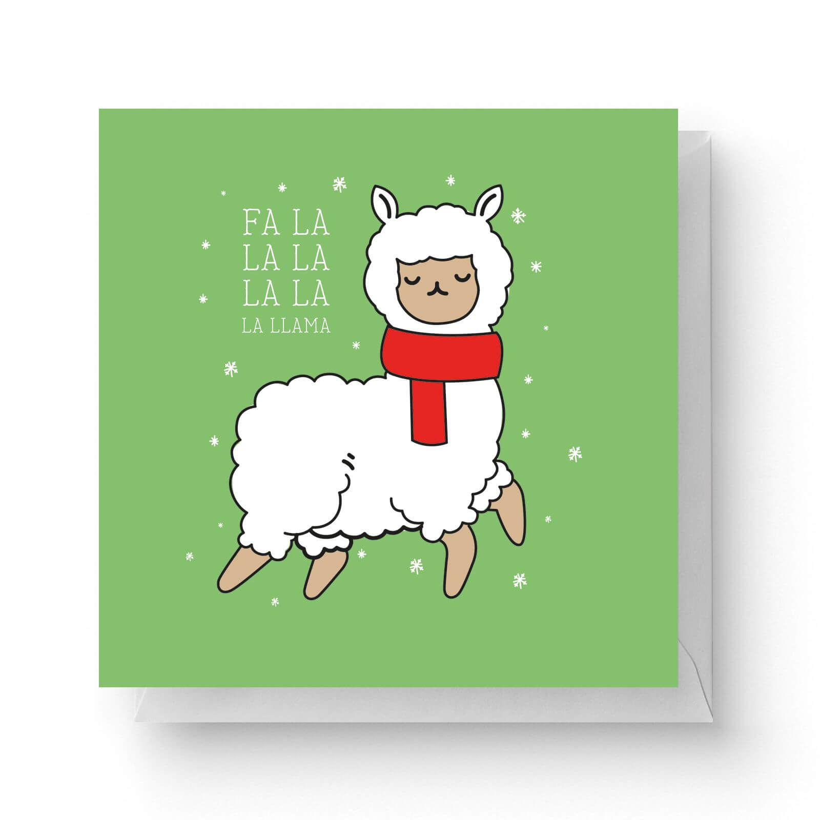 Fa La La La La La Llama Square Greetings Card 148cm X 148cm