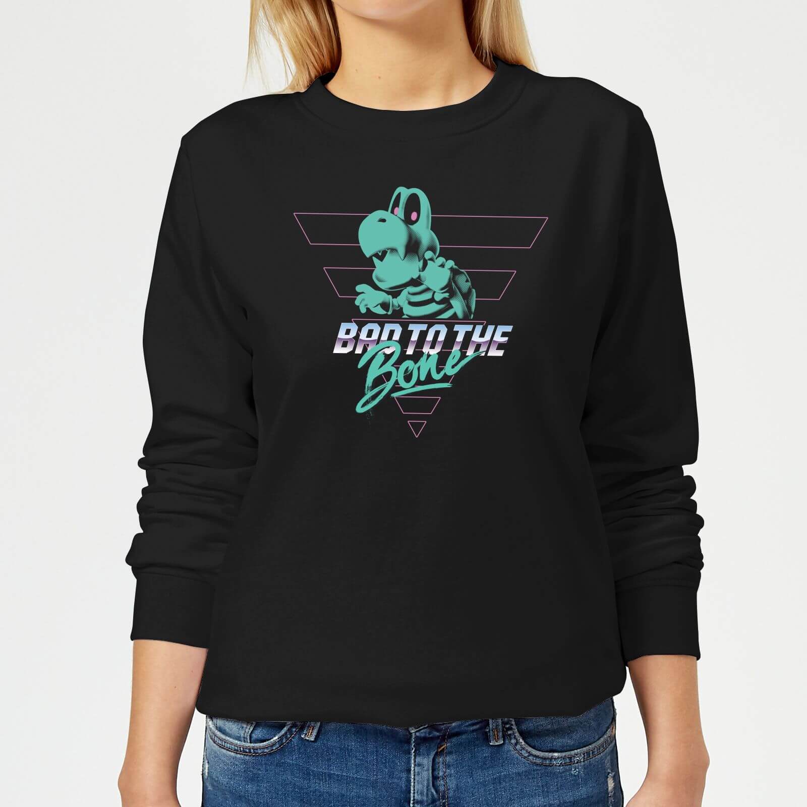 Nintendo Super Mario Bad To The Bone Women's Sweatshirt - Black - XXL