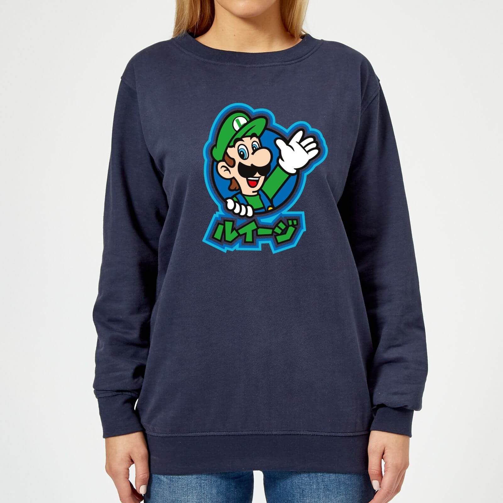 

Nintendo Super Mario Luigi Kanji Women's Sweatshirt - Navy - XS