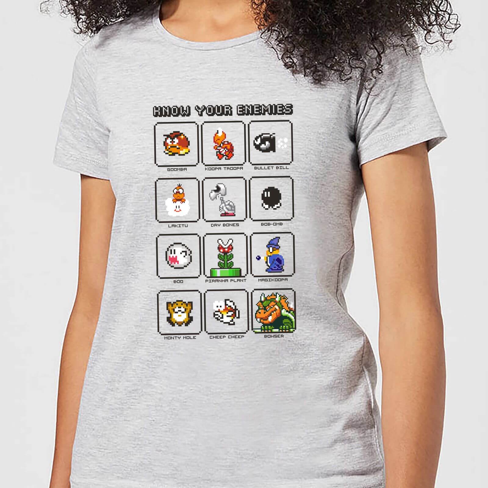 

Nintendo Super Mario Know Your Enemies Women's T-Shirt - Grey - L