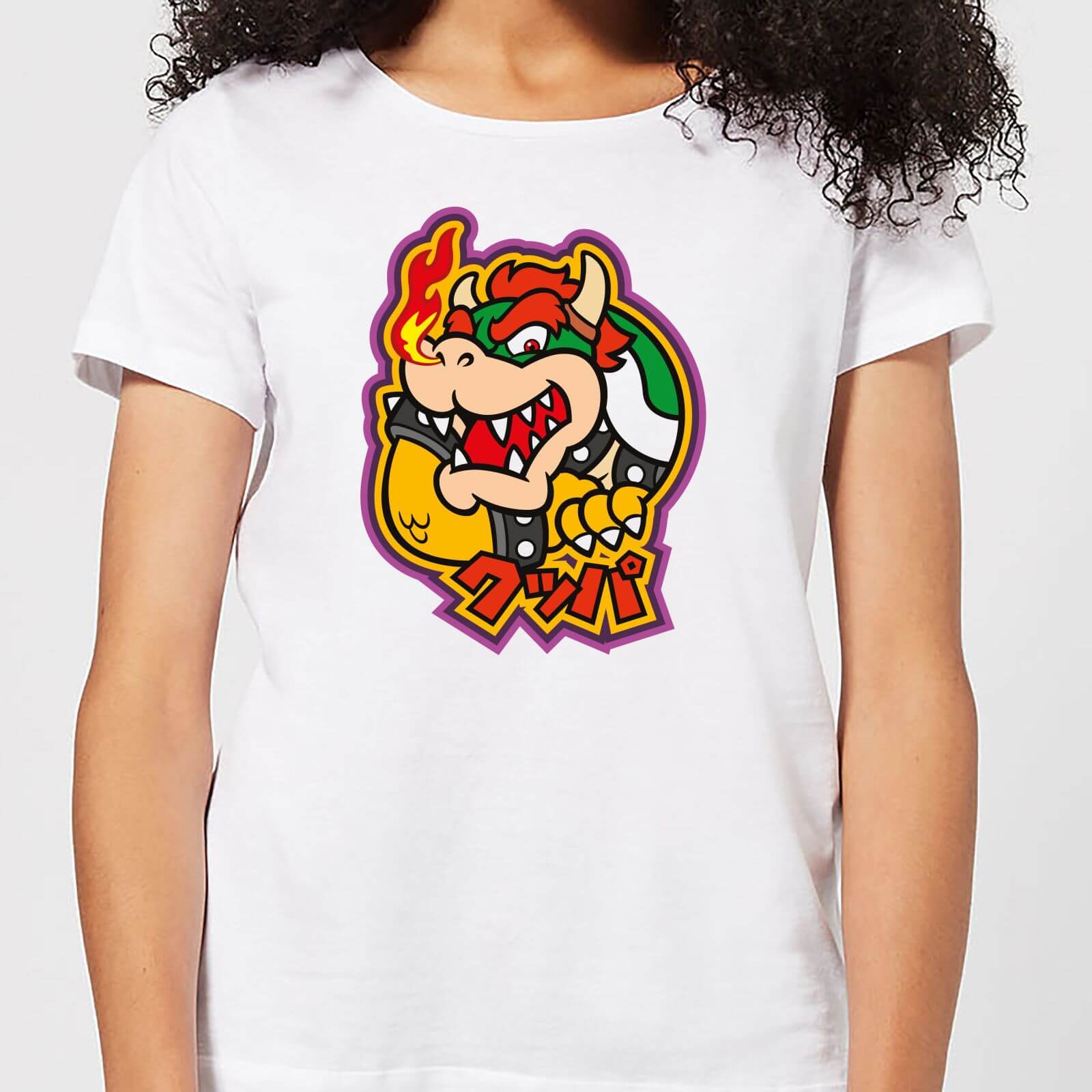 Nintendo Super Mario Bowser Kanji Women's T-Shirt - White - S