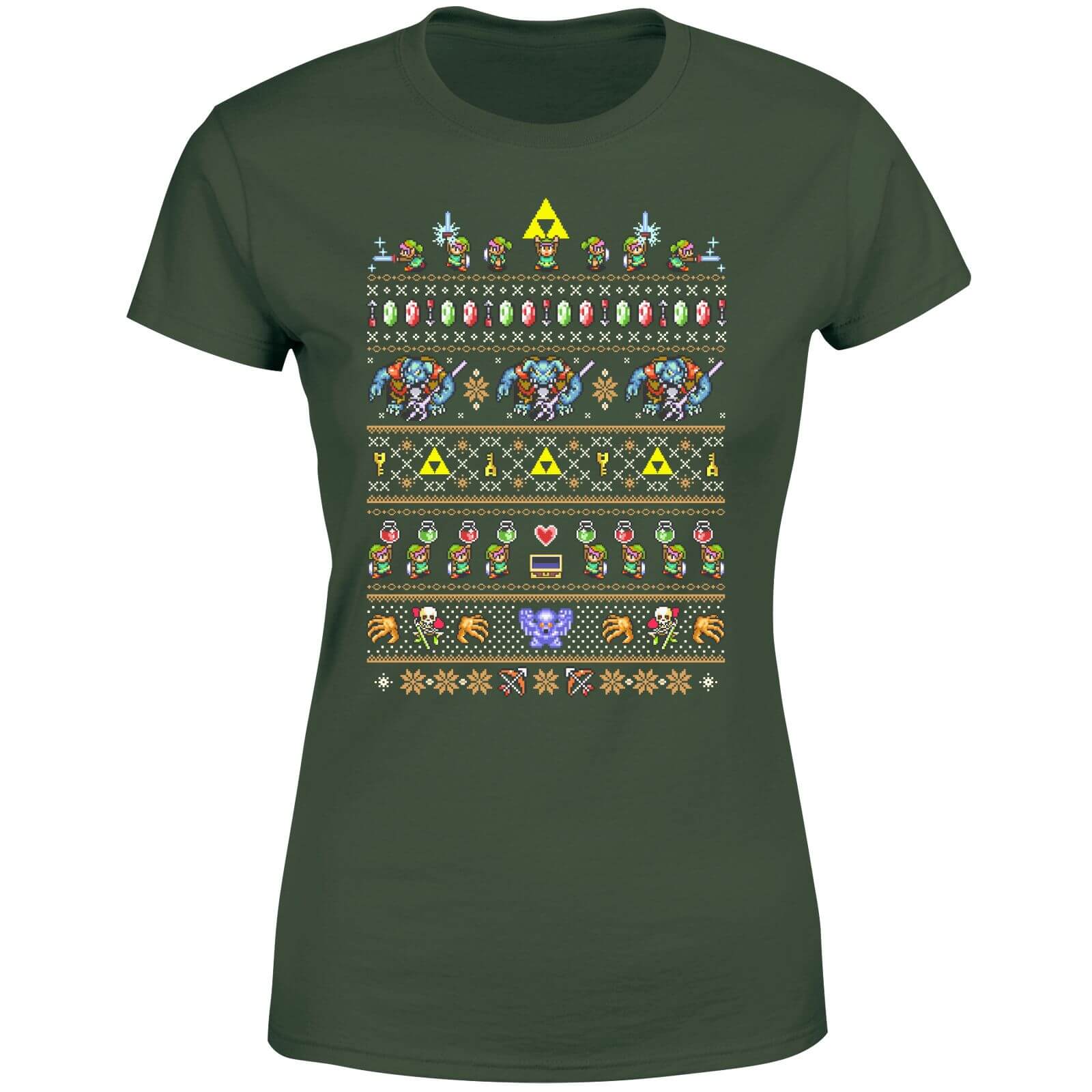 Nintendo Retro Women's Christmas T-Shirt - Forest Green - M - Forest Green