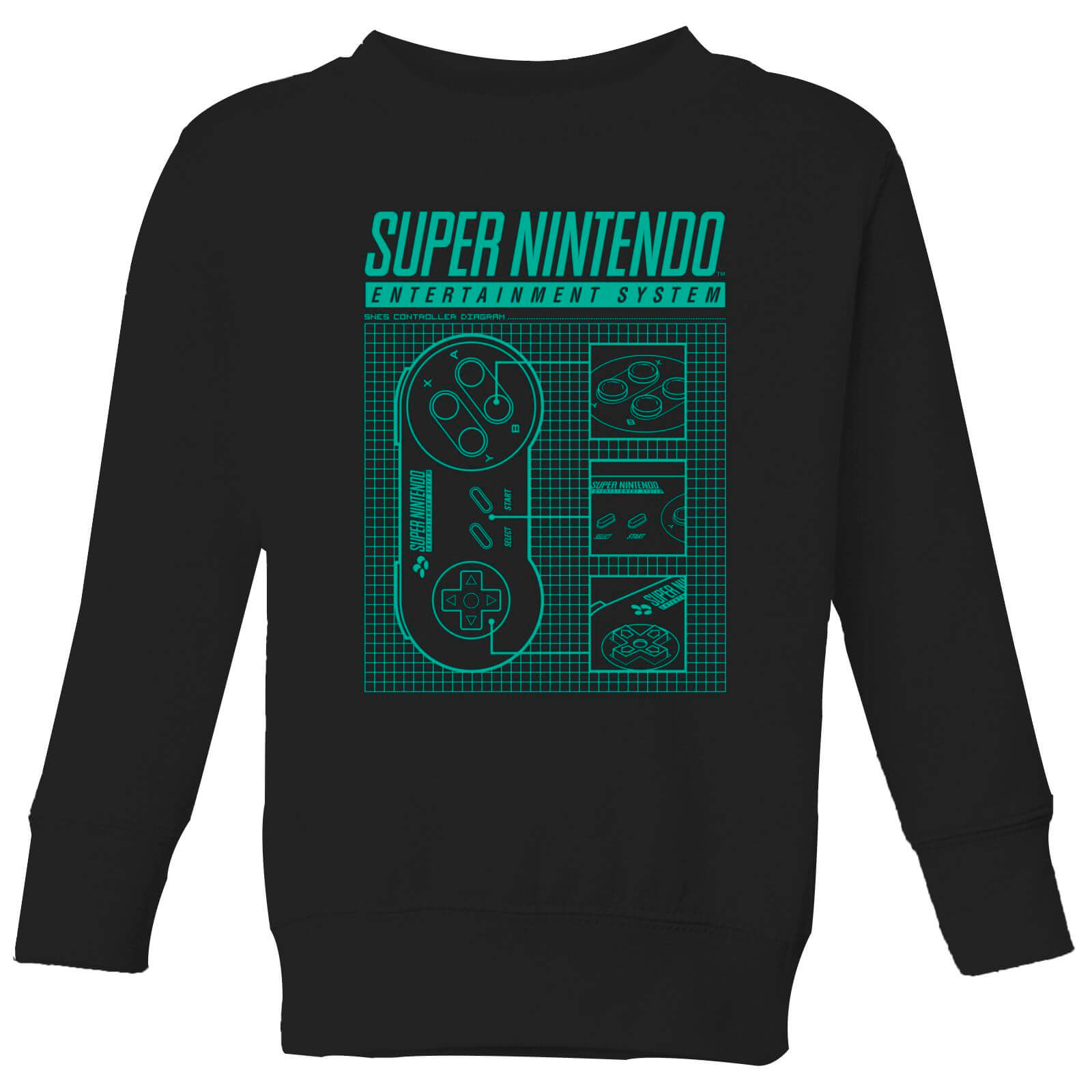 

Nintendo Super Nintendo Entertainment System Blueprint Kids' Sweatshirt - Black - 11-12 ans