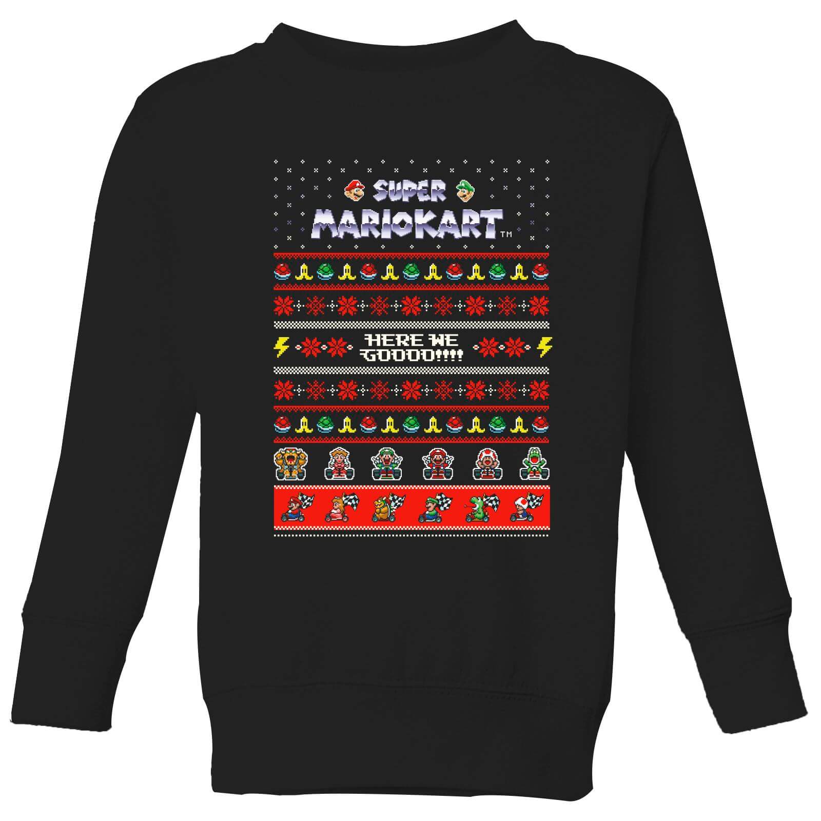 

Nintendo Mario Kart Here We Go Kids' Christmas Sweatshirt - Black - 5-6 ans