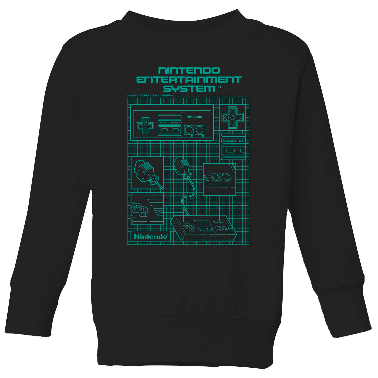 

Nintendo NES Controller Blueprint Kids' Sweatshirt - Black - 3-4 ans