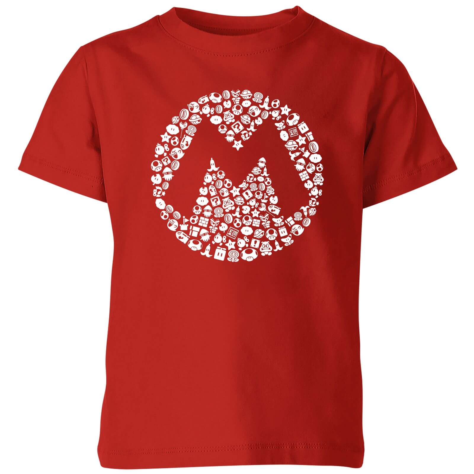 

Nintendo Super Mario Mario Items Logo Kids' T-Shirt - Red - 3-4 ans