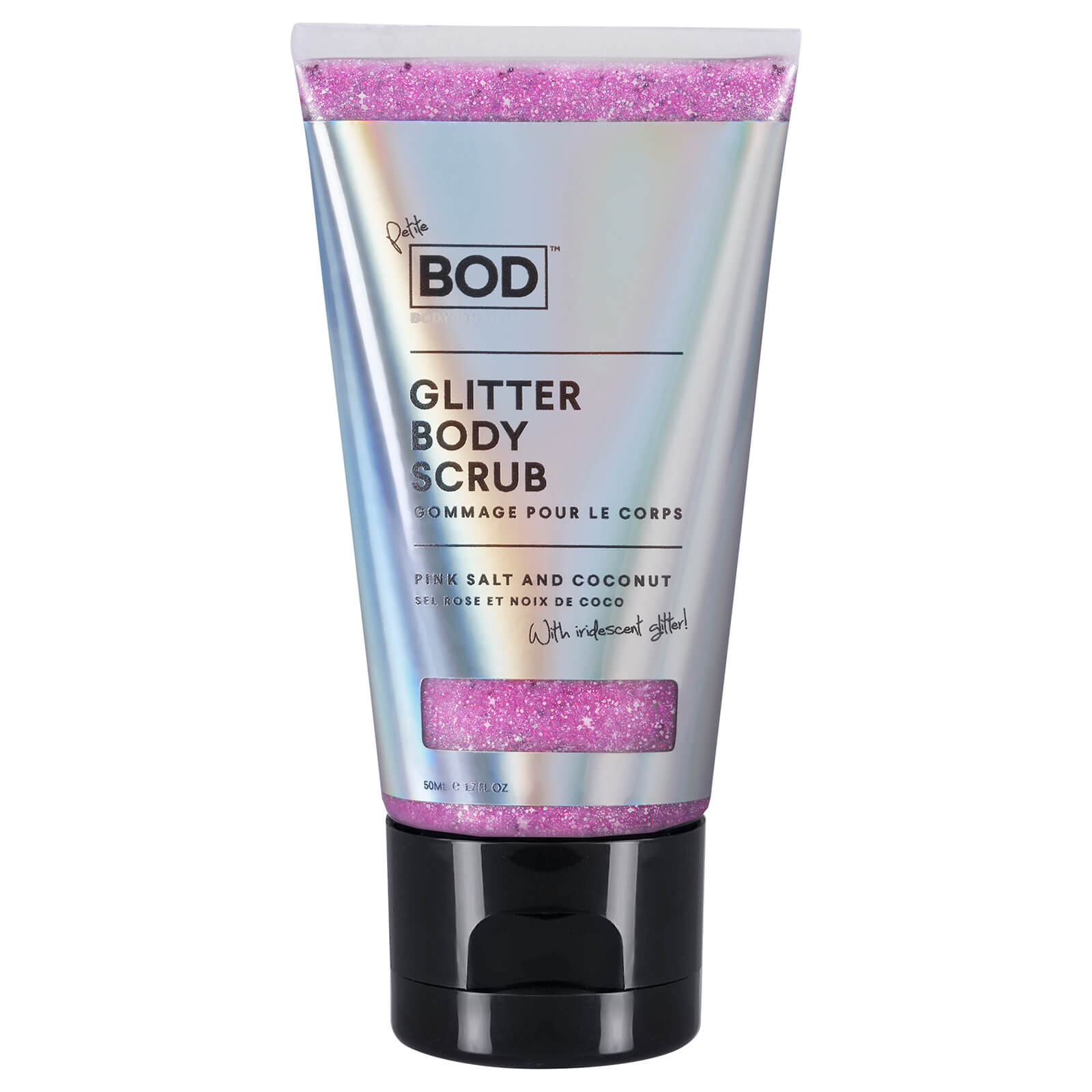 Bod Pink Salt And Coconut Glitter Scrub With Iridescent Petite Snabb Leverans