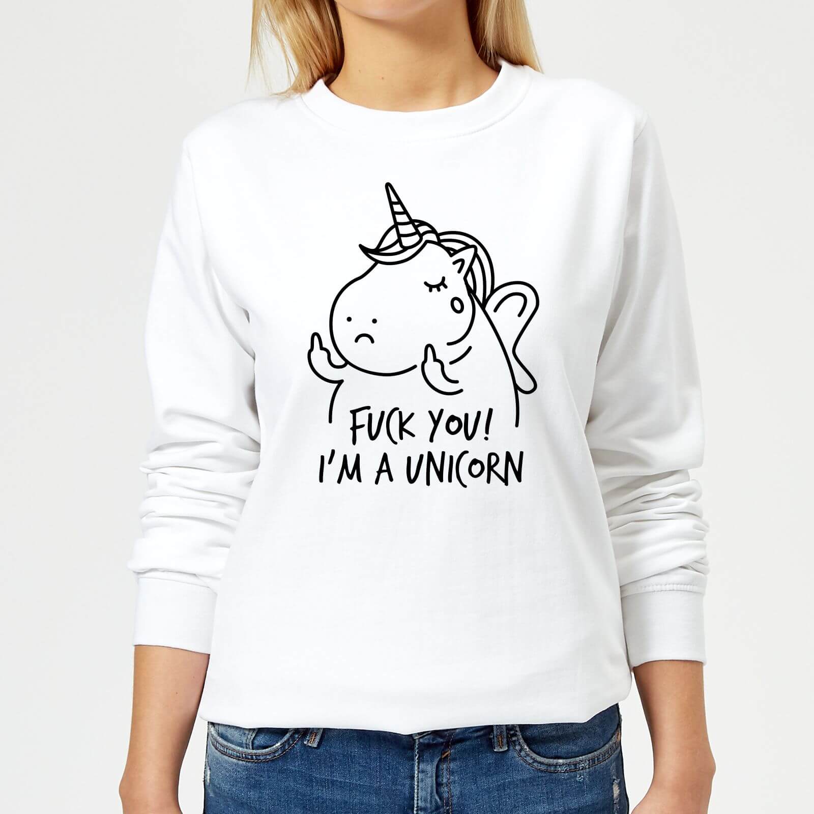 F*** You! I'm A Unicorn Women's Sweatshirt - White - XS - White