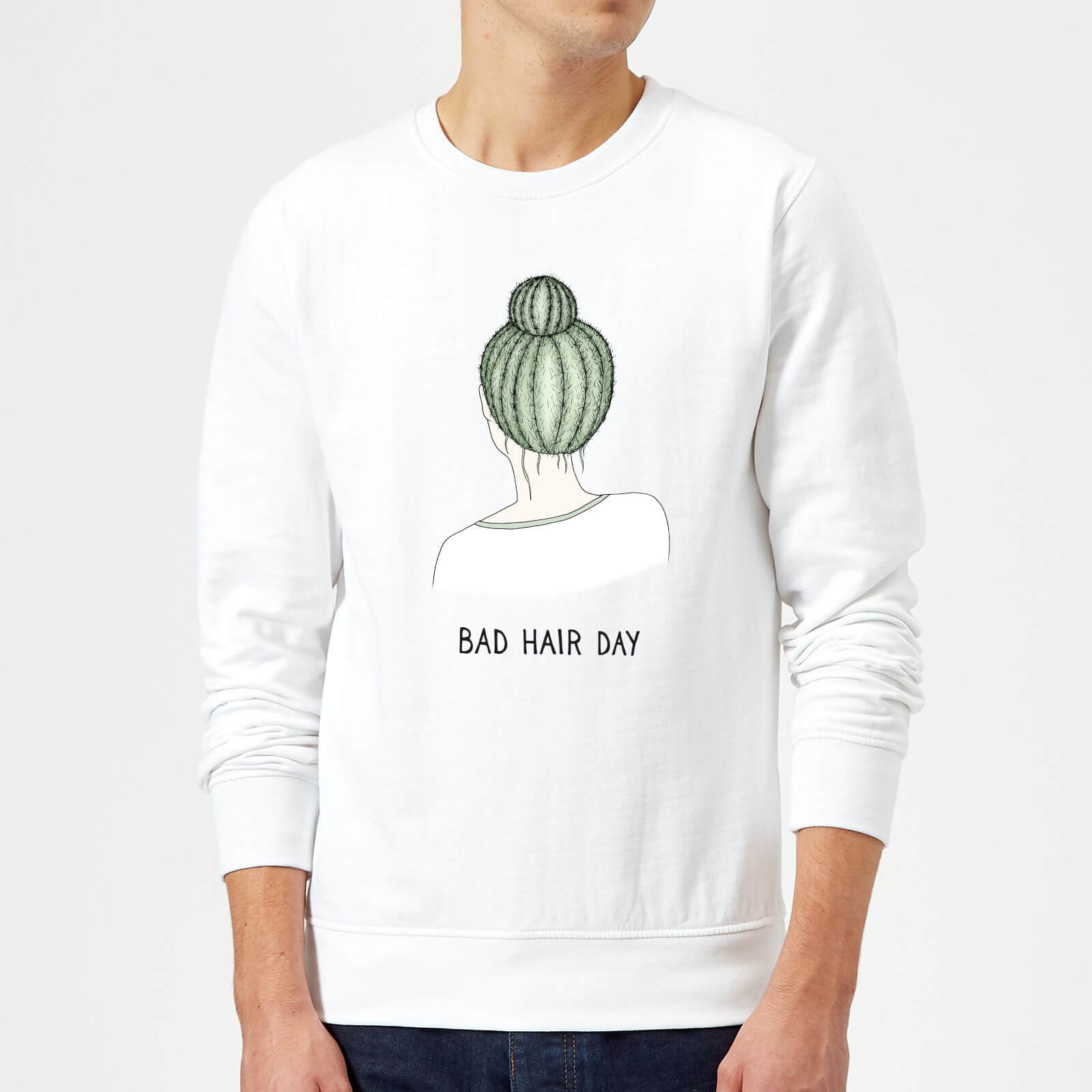 Barlena Bad Hair Day Sweatshirt - White - S - White