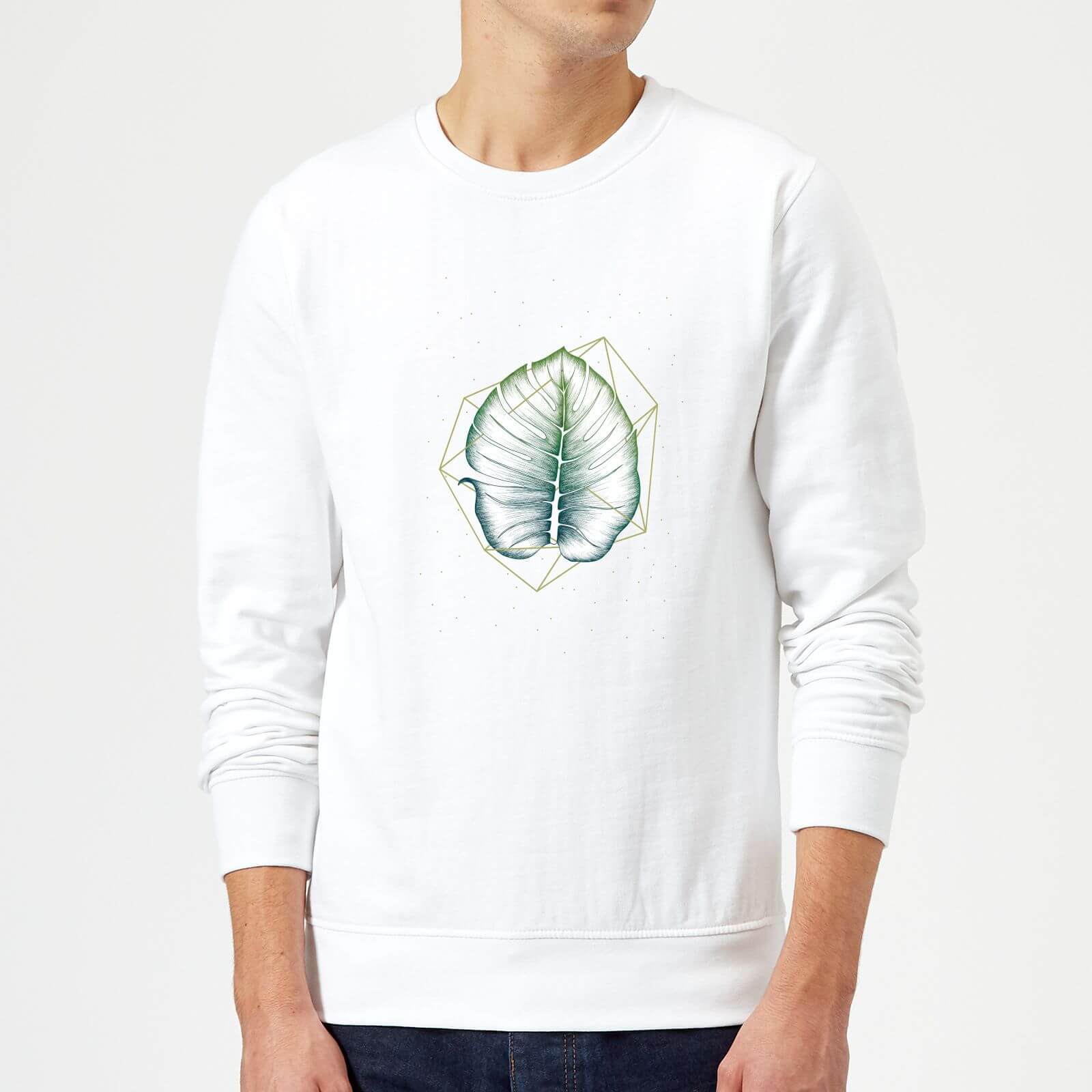 Barlena Geometry and Nature Sweatshirt - White - S - White