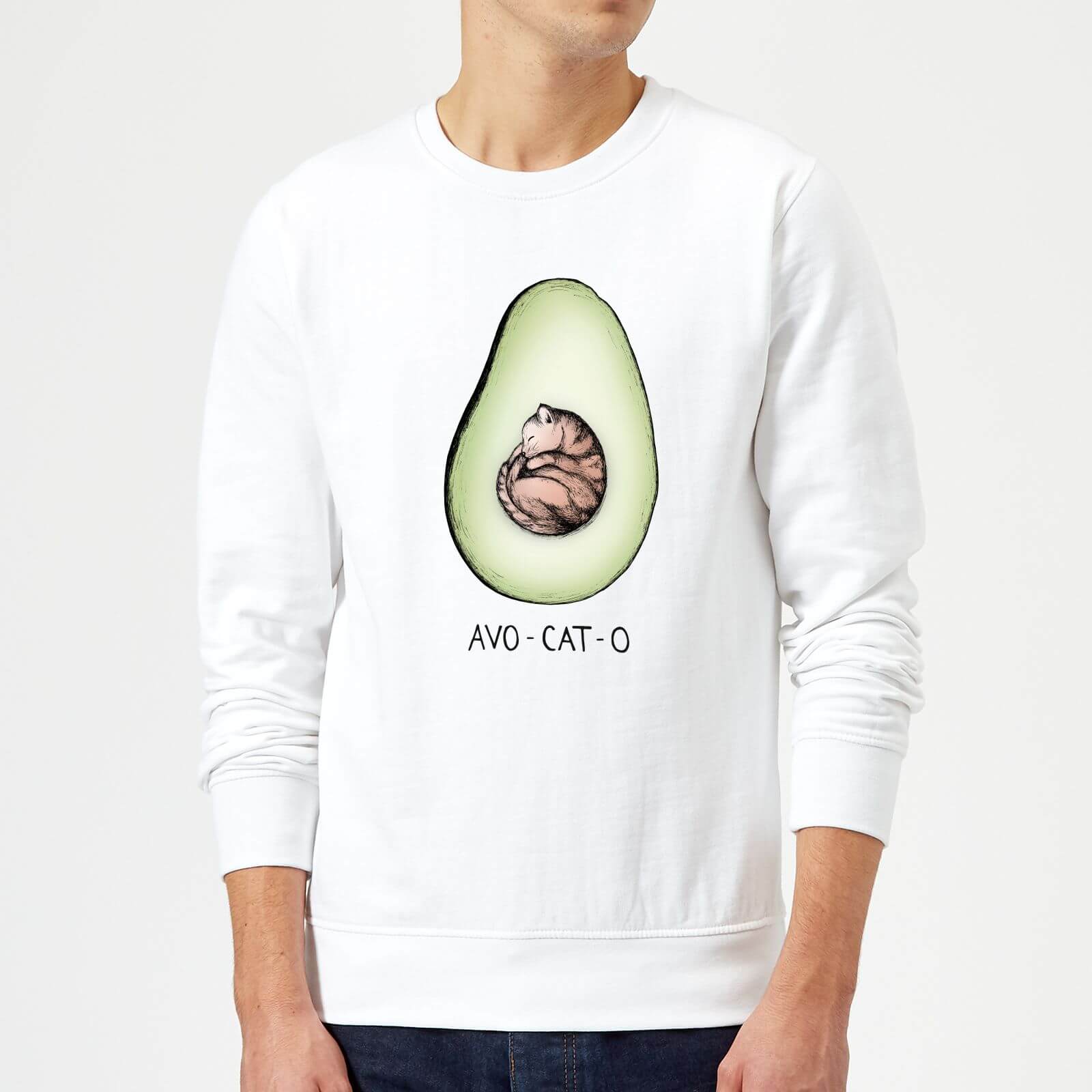 Barlena Avo-Cat-O Sweatshirt - White - S - White
