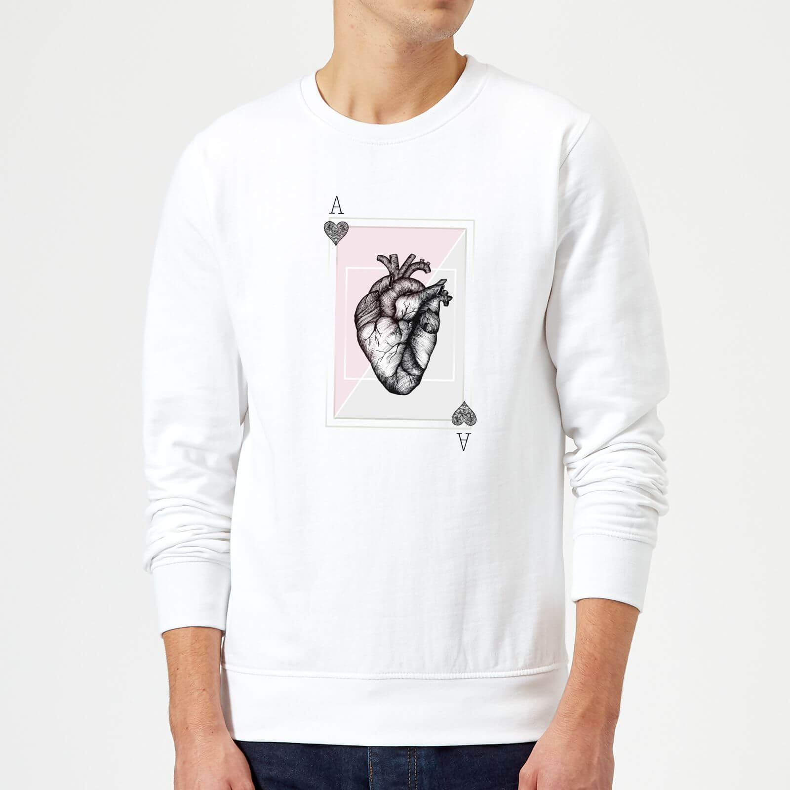 Barlena Ace Of Hearts Sweatshirt - White - S - White