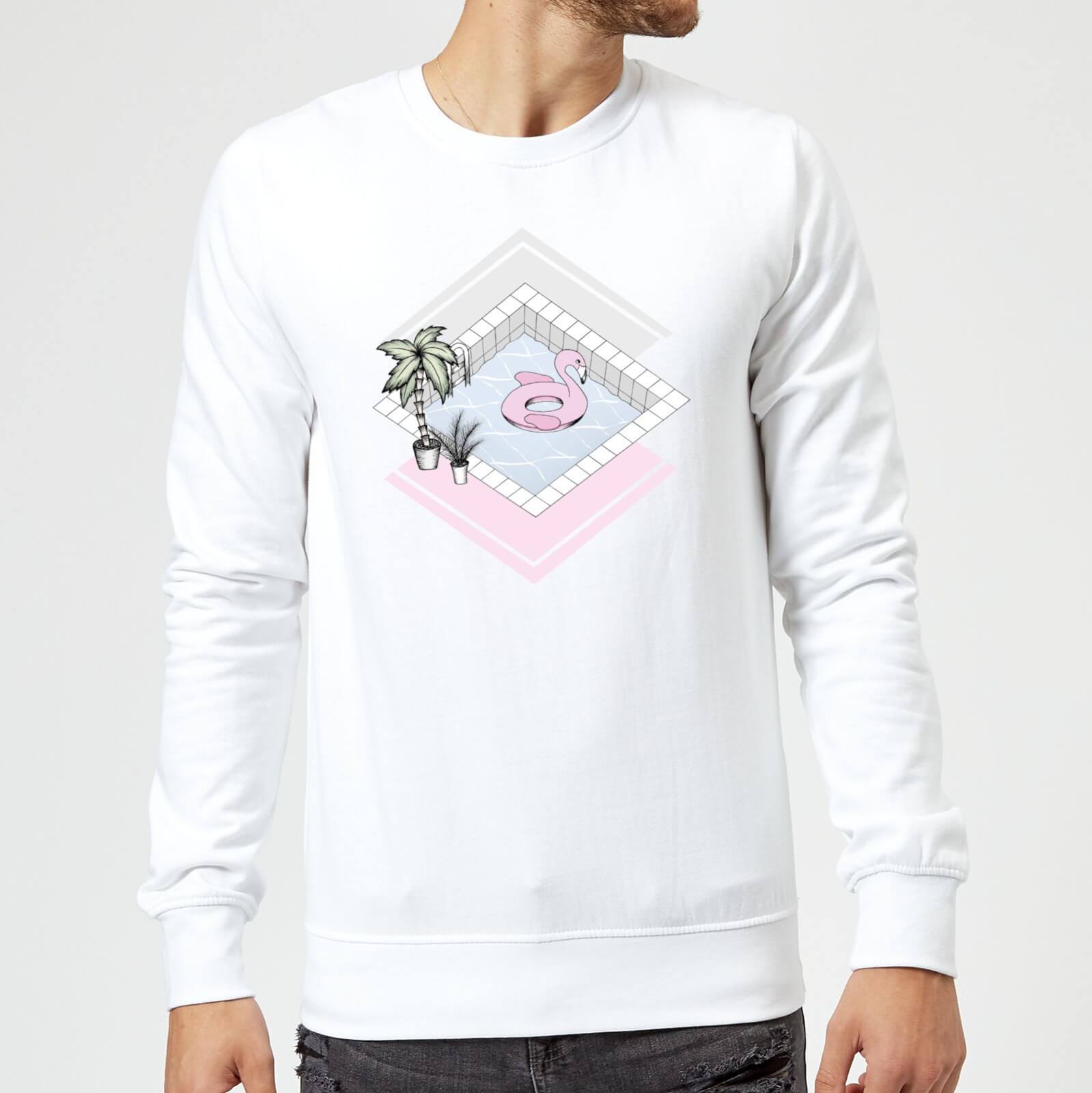 Barlena Flamingos Paradise Sweatshirt - White - S - White