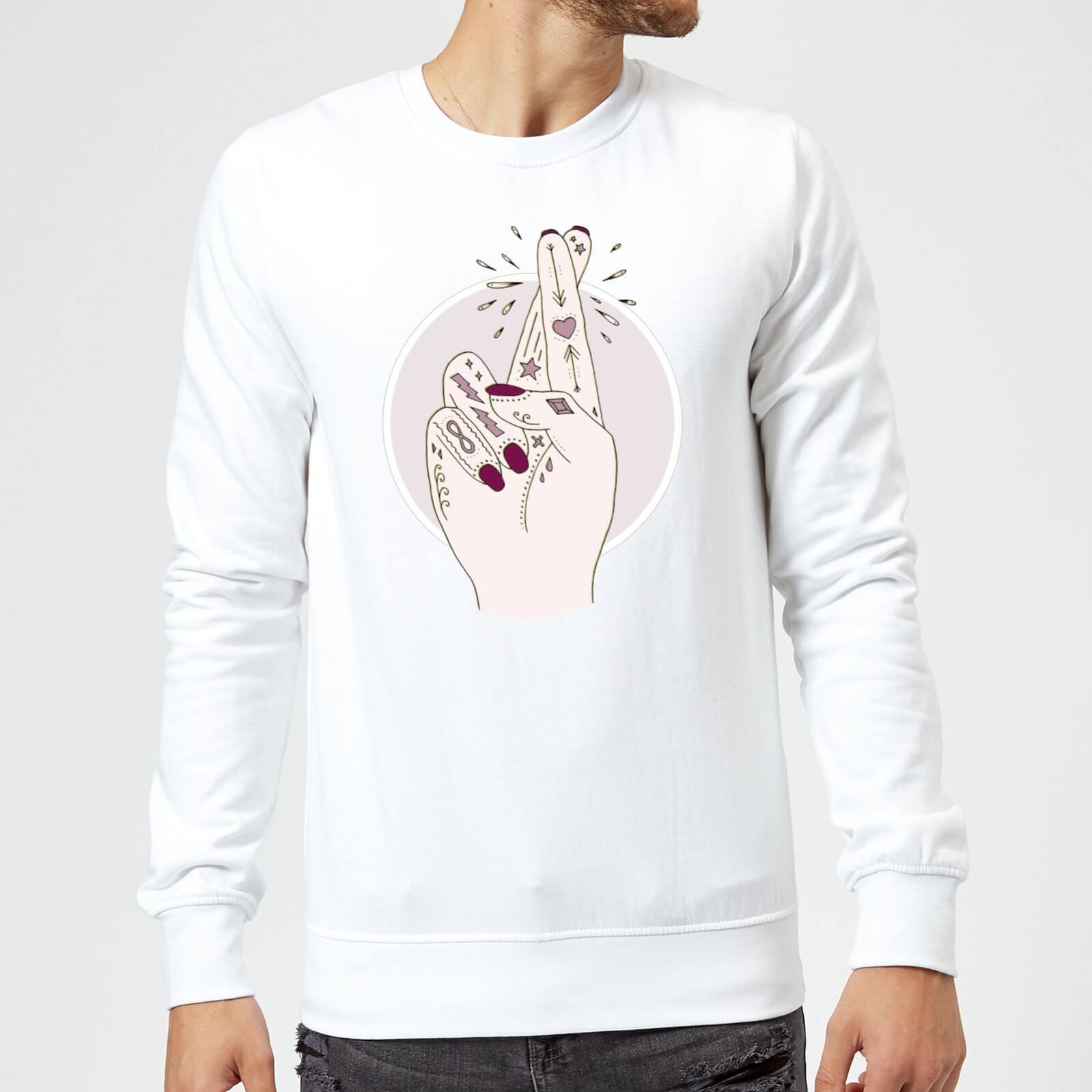 Barlena Fingers Crossed Sweatshirt - White - S - White